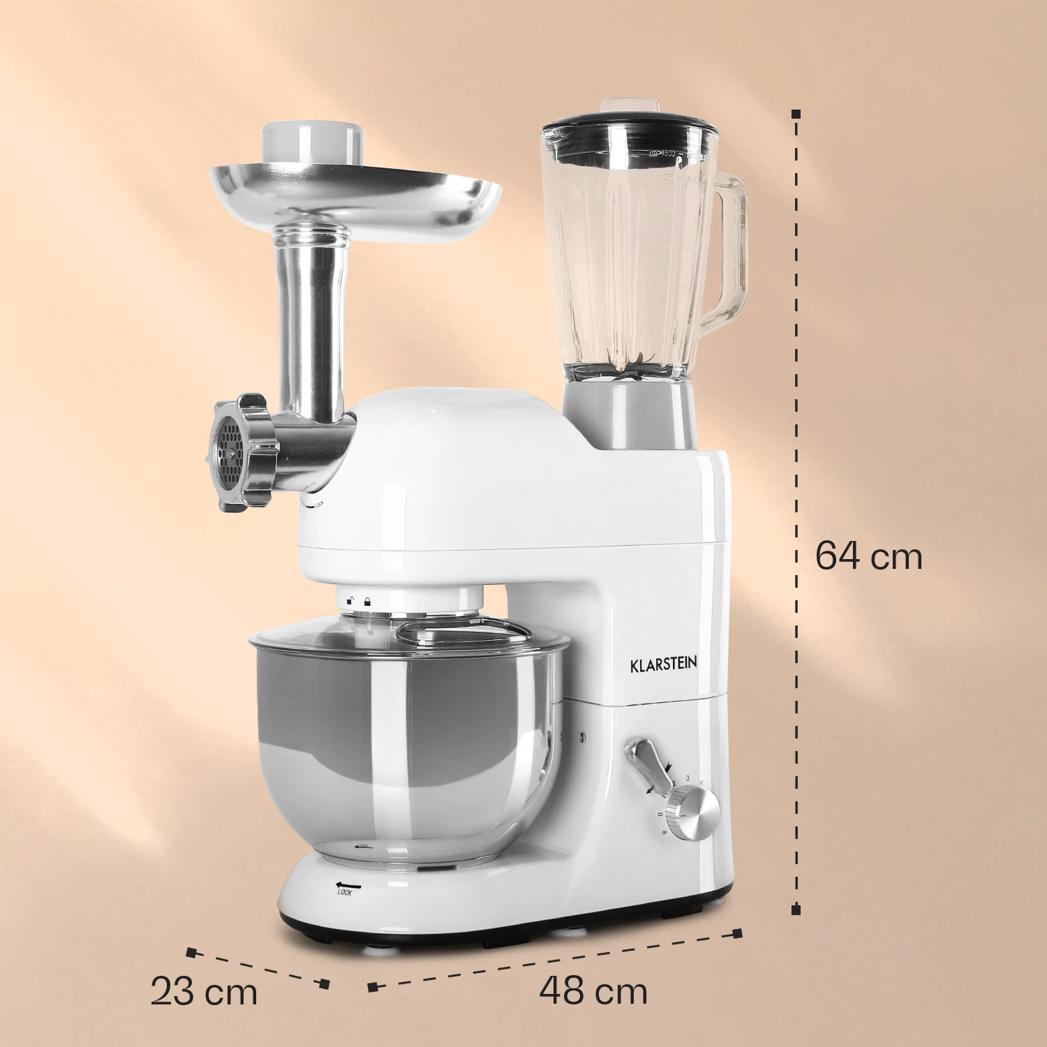 Lucia Küchenmaschine 3-in-1 2000 W / 2,7 PS 5 Ltr Edelstahl BPA-frei – Bild 8