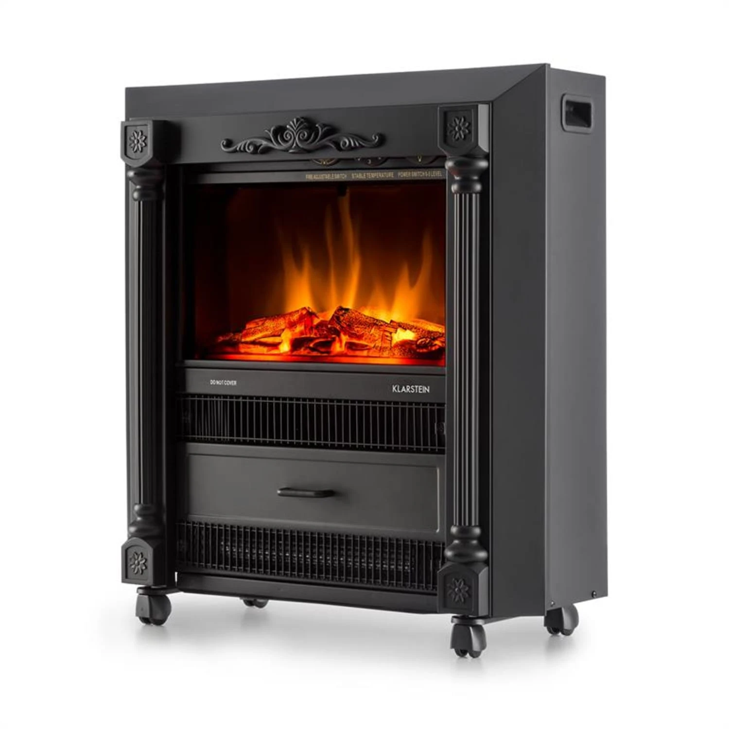 Grenoble Elektrischer Kamin Heizlüfter 1850 W Bodenrollen Thermostat – Bild 4