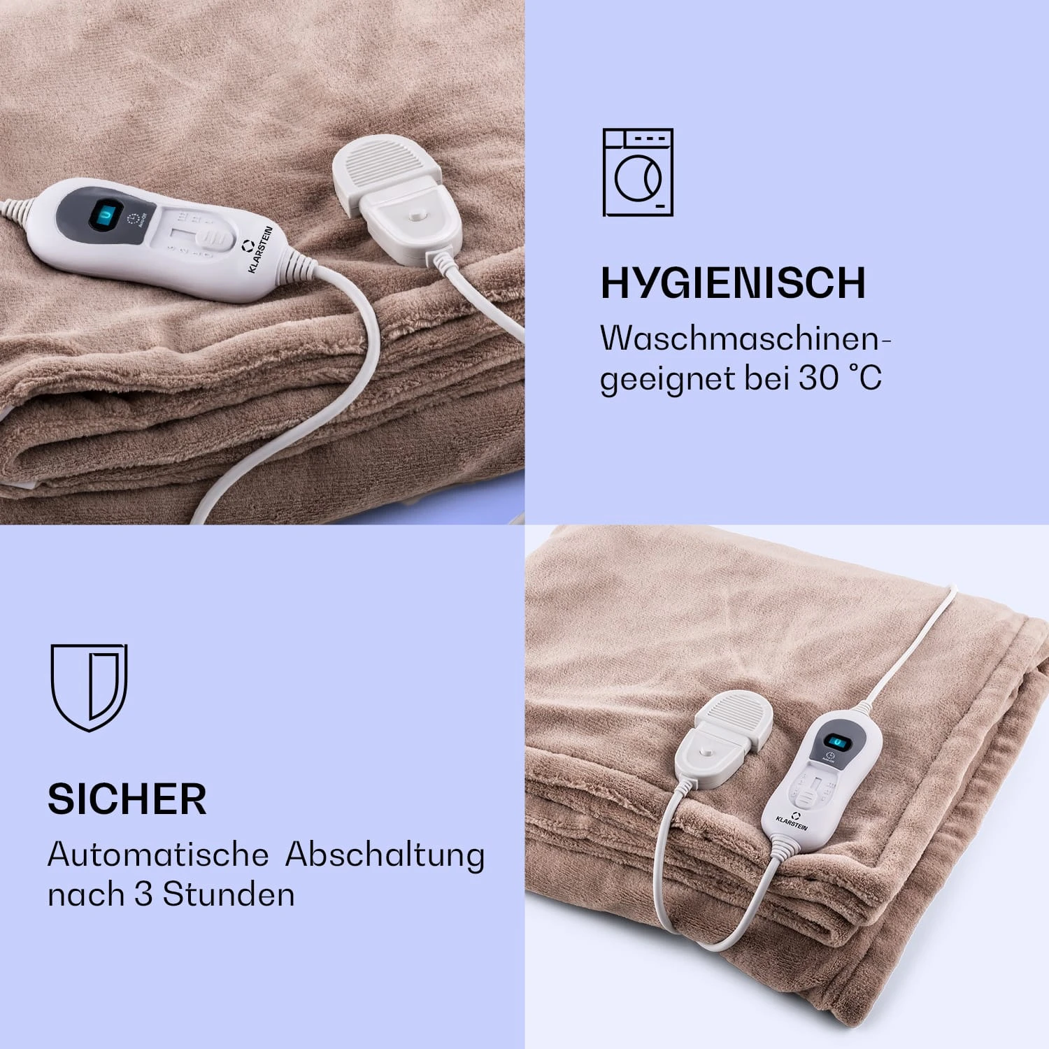 Dr. Watson XL Heizdecke 120 W 3 Stufen 180 X 130 Cm Bedienteil – Bild 4