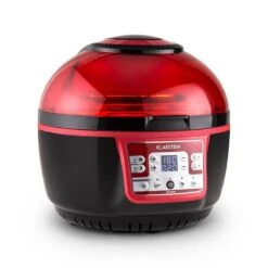 VitAir Turbo Heißluftfritteuse Rot-schwarz 1400W Grillen Backen 9l