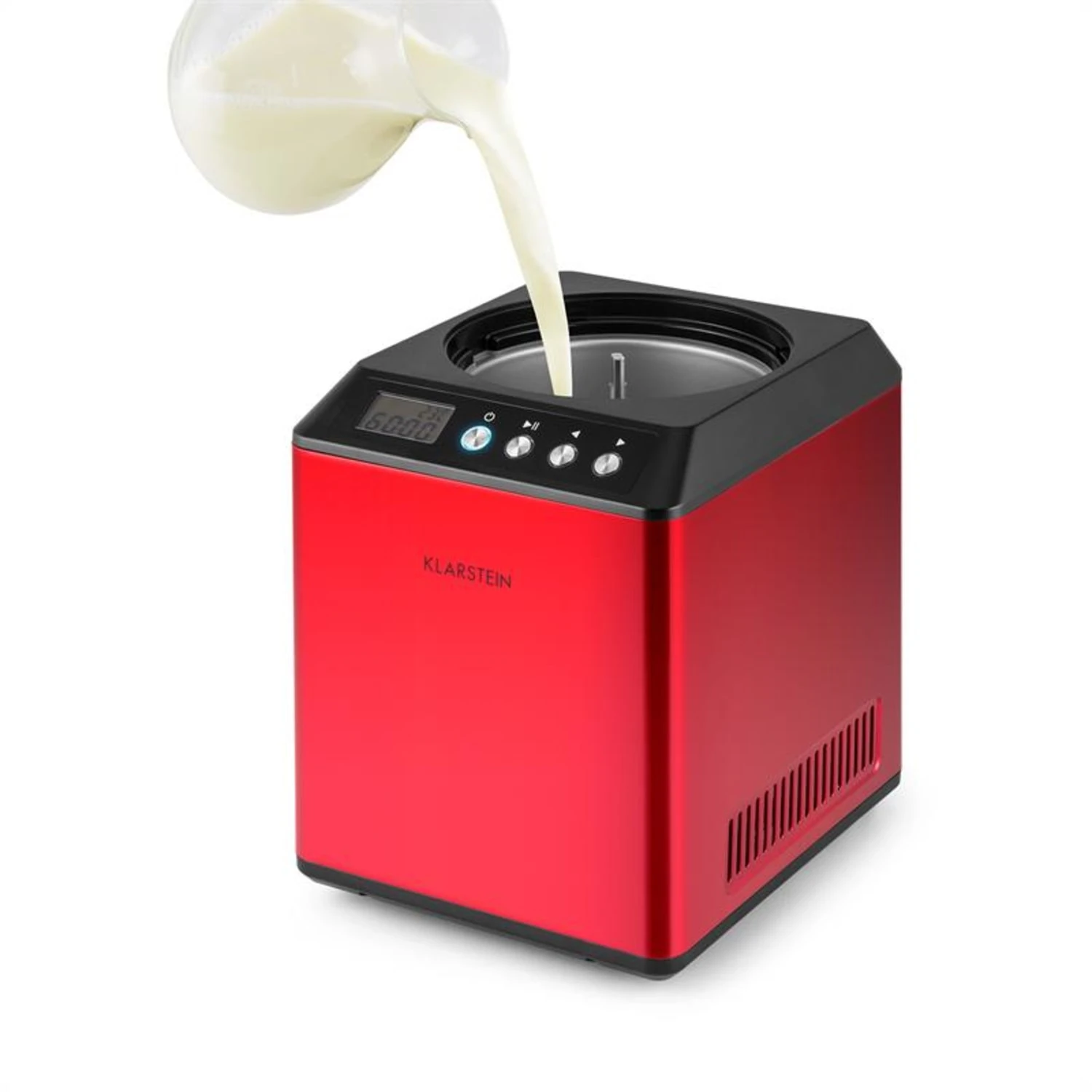 Vanilla Sky Eiscreme-Maschine Kompressor 2l 180W Edelstahl Rot – Bild 7