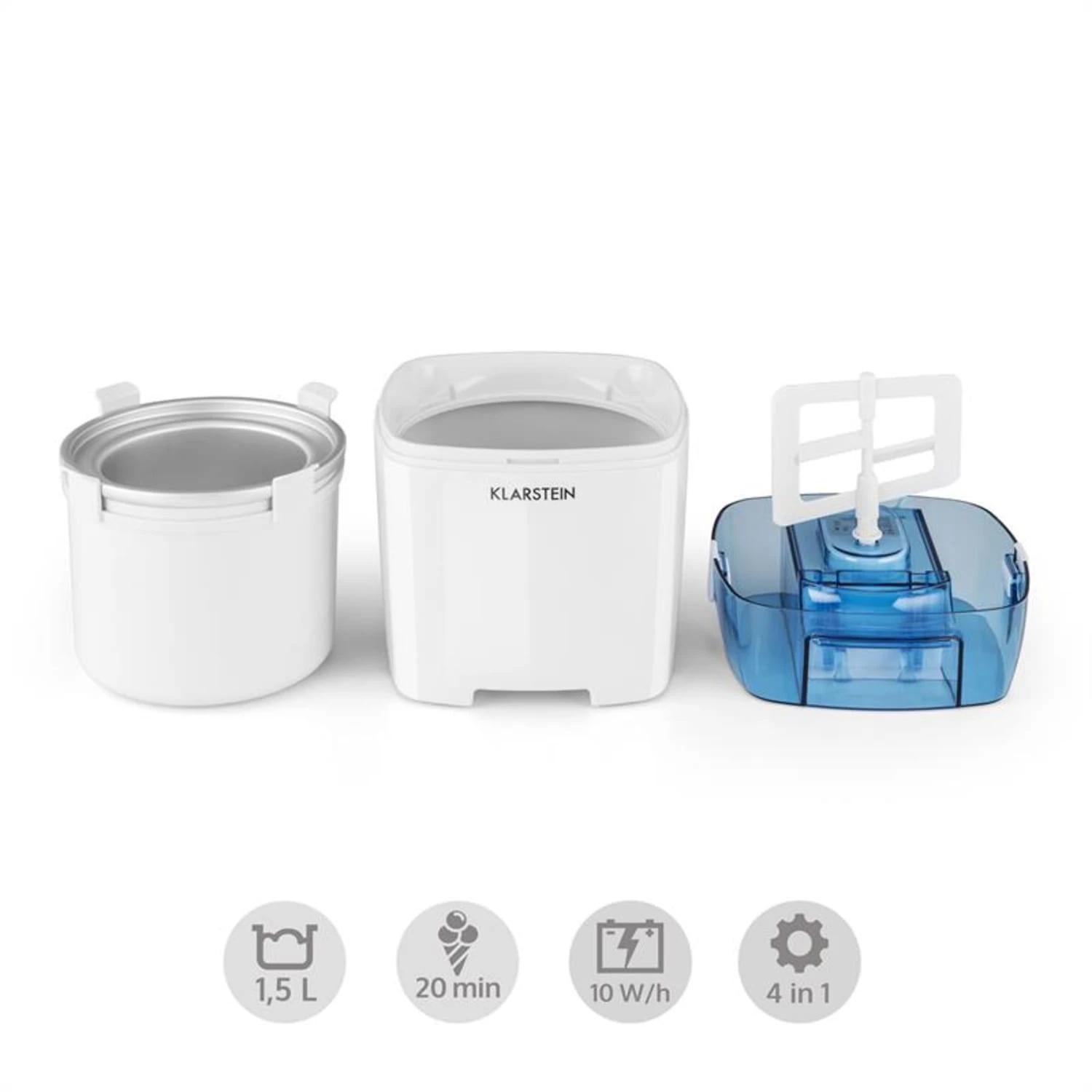 Creamberry Eiscremebereiter Flaschenkühler Frozen Yogurt 1,5l Weiß – Bild 3