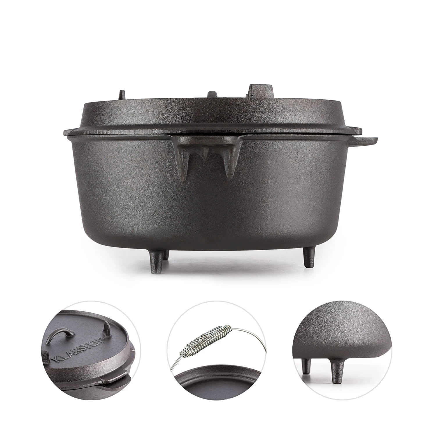 Hotrod 145 Dutch Oven BBQ-Topf 12 Qt / 11,4 Liter Gusseisen Schwarz – Bild 4
