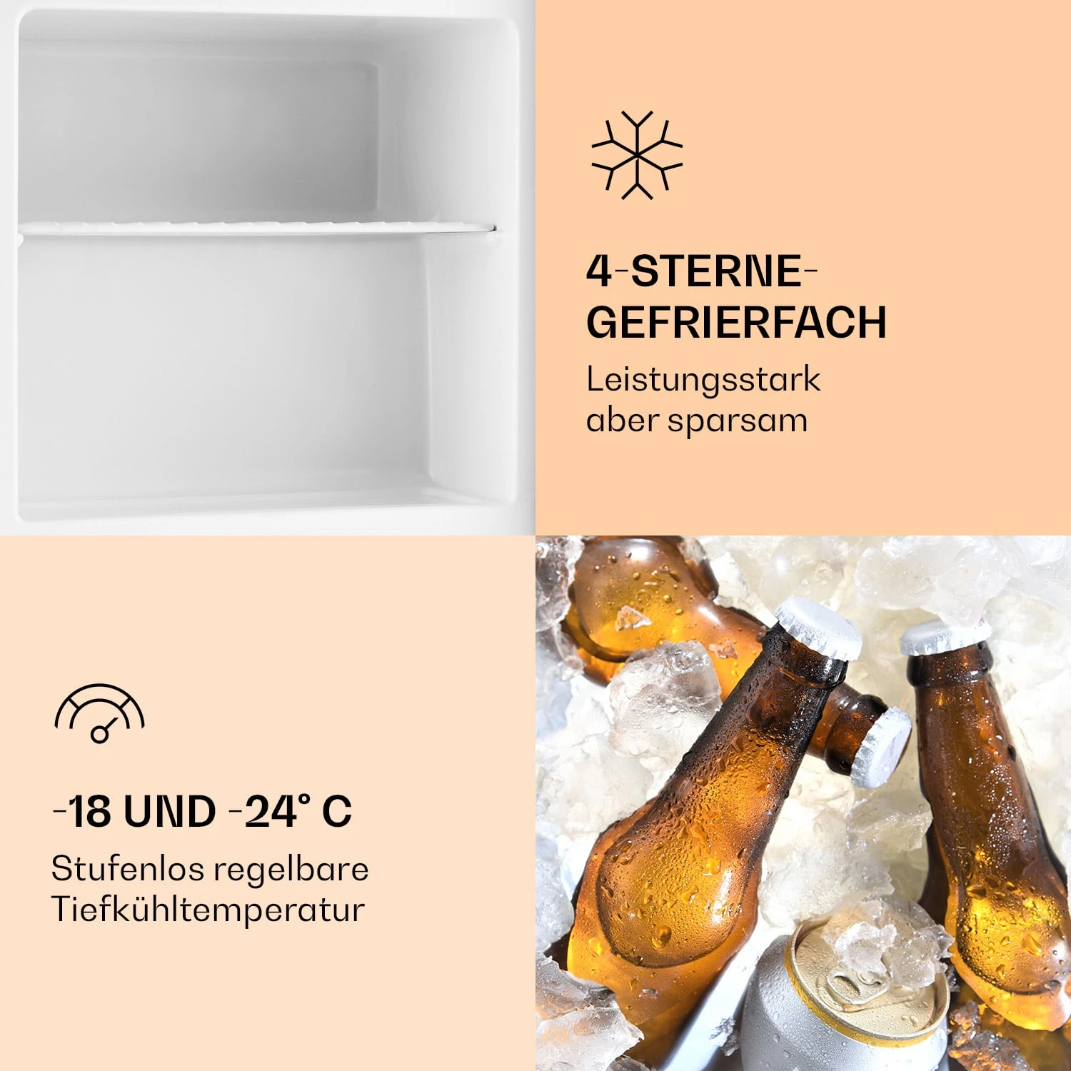 Garfield Gefrierschrank Gefrierwürfel 35 L 65 W 2 Etagen Edelstahl – Bild 4