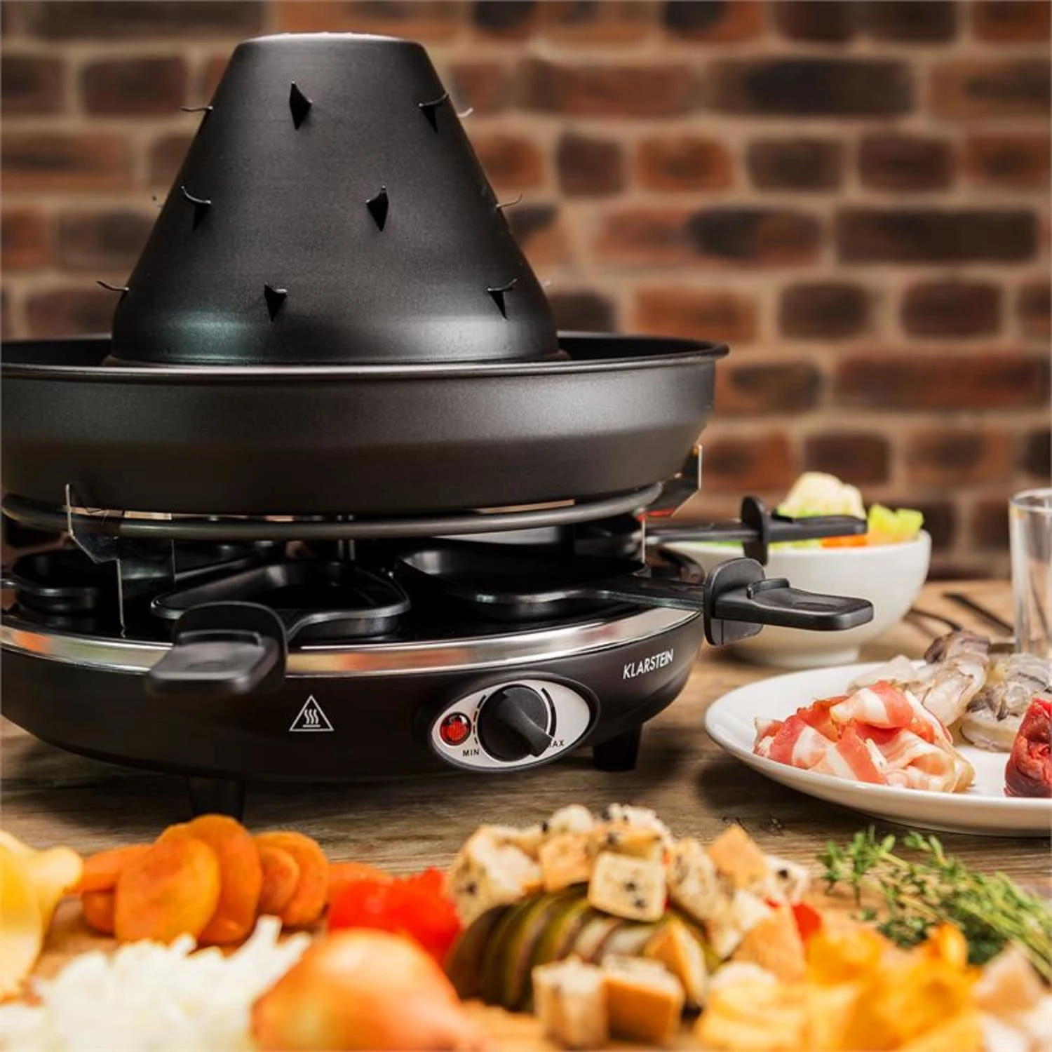 Taste Volcano Tartarengrill Raclettegrill 1500 W 6 Personen Schwarz – Bild 3