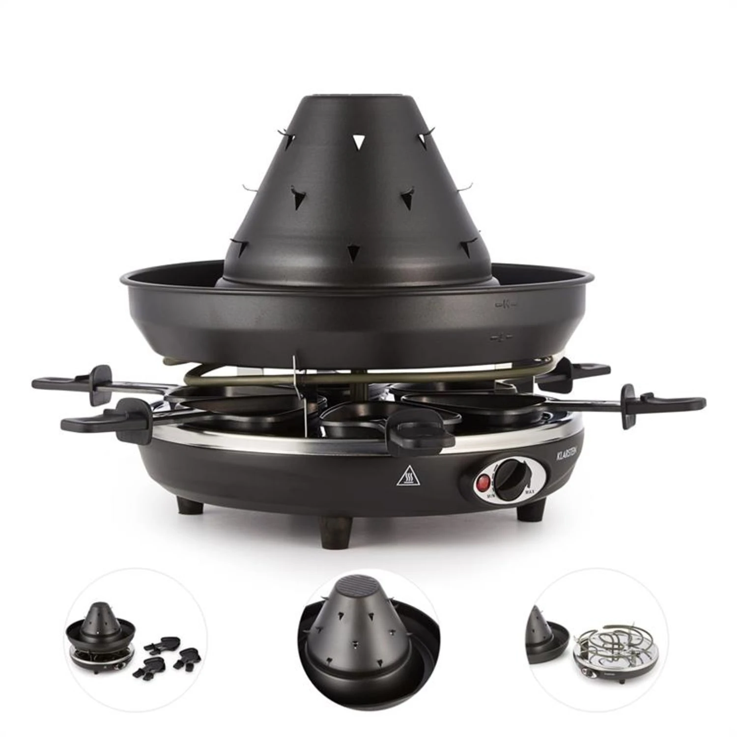 Taste Volcano Tartarengrill Raclettegrill 1500 W 6 Personen Schwarz – Bild 5