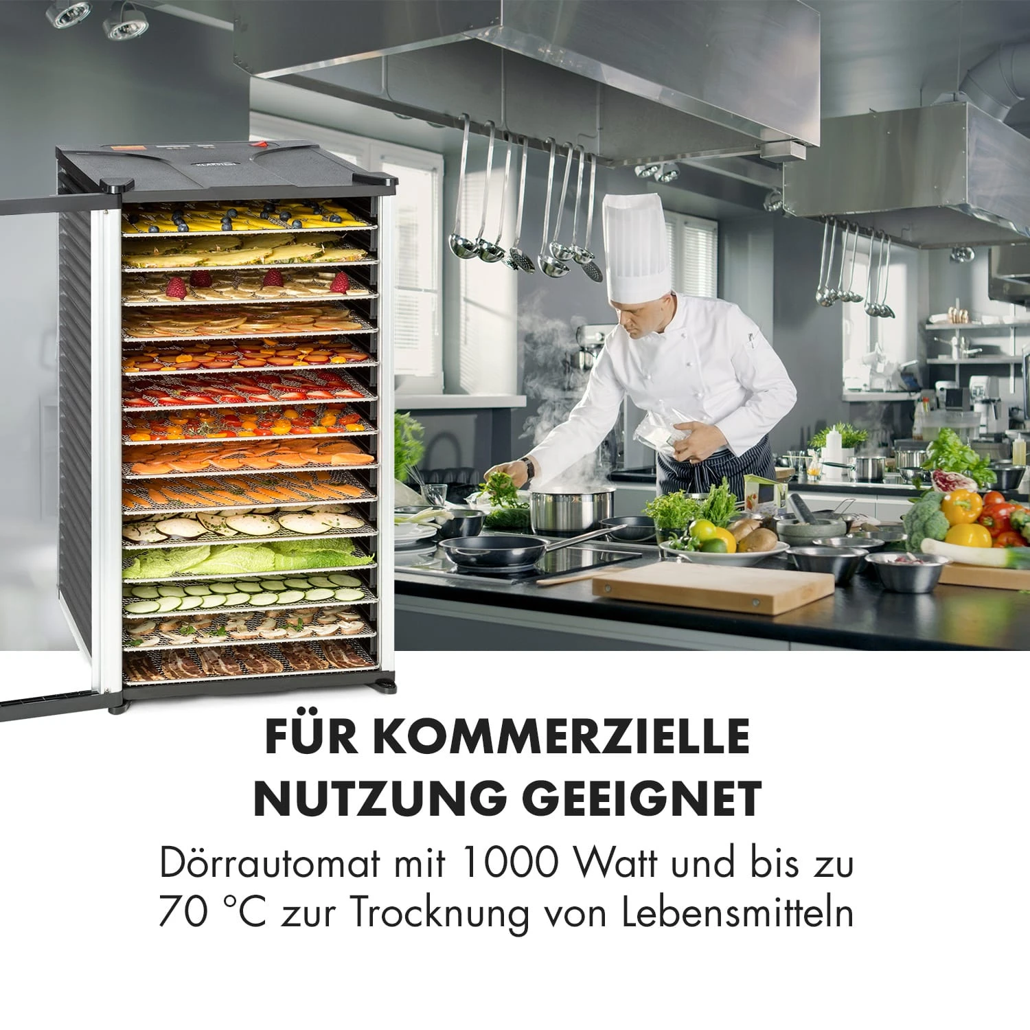 Fruit Jerky 14 Dörrautomat 1000W 30 Bis 70 °C 14 Etagen LC-Display – Bild 2
