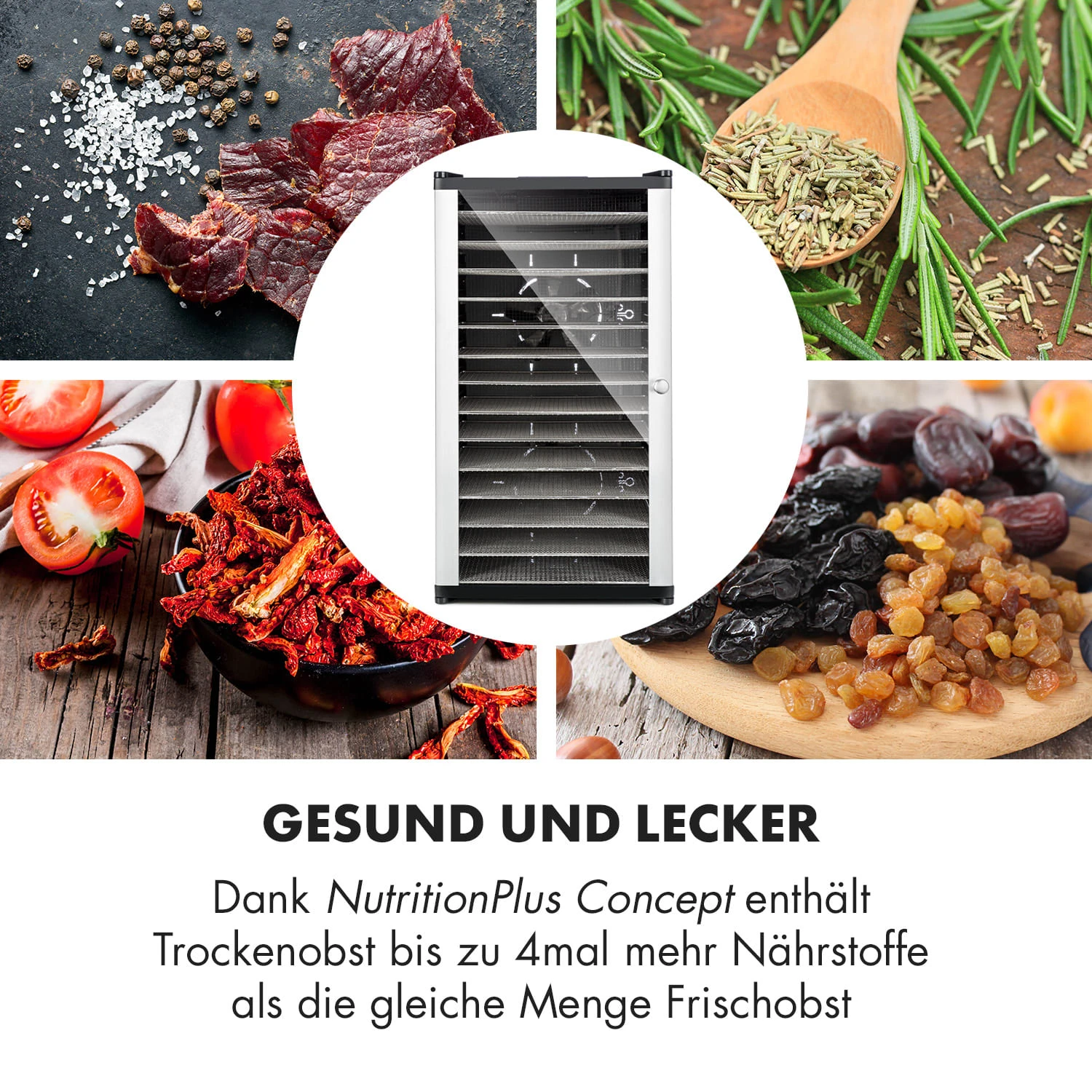 Fruit Jerky 14 Dörrautomat 1000W 30 Bis 70 °C 14 Etagen LC-Display – Bild 5