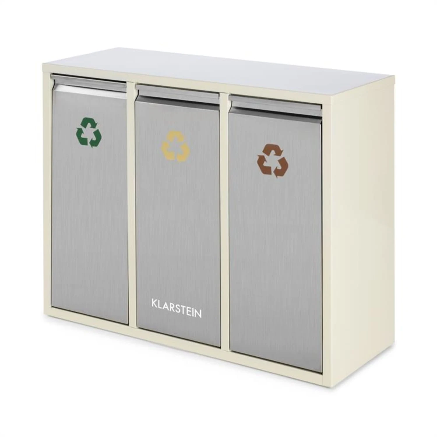 Ordnungshüter 3 Mülleimer Mülltrenner 45L (3 X 15 L) Cremebeige – Bild 5