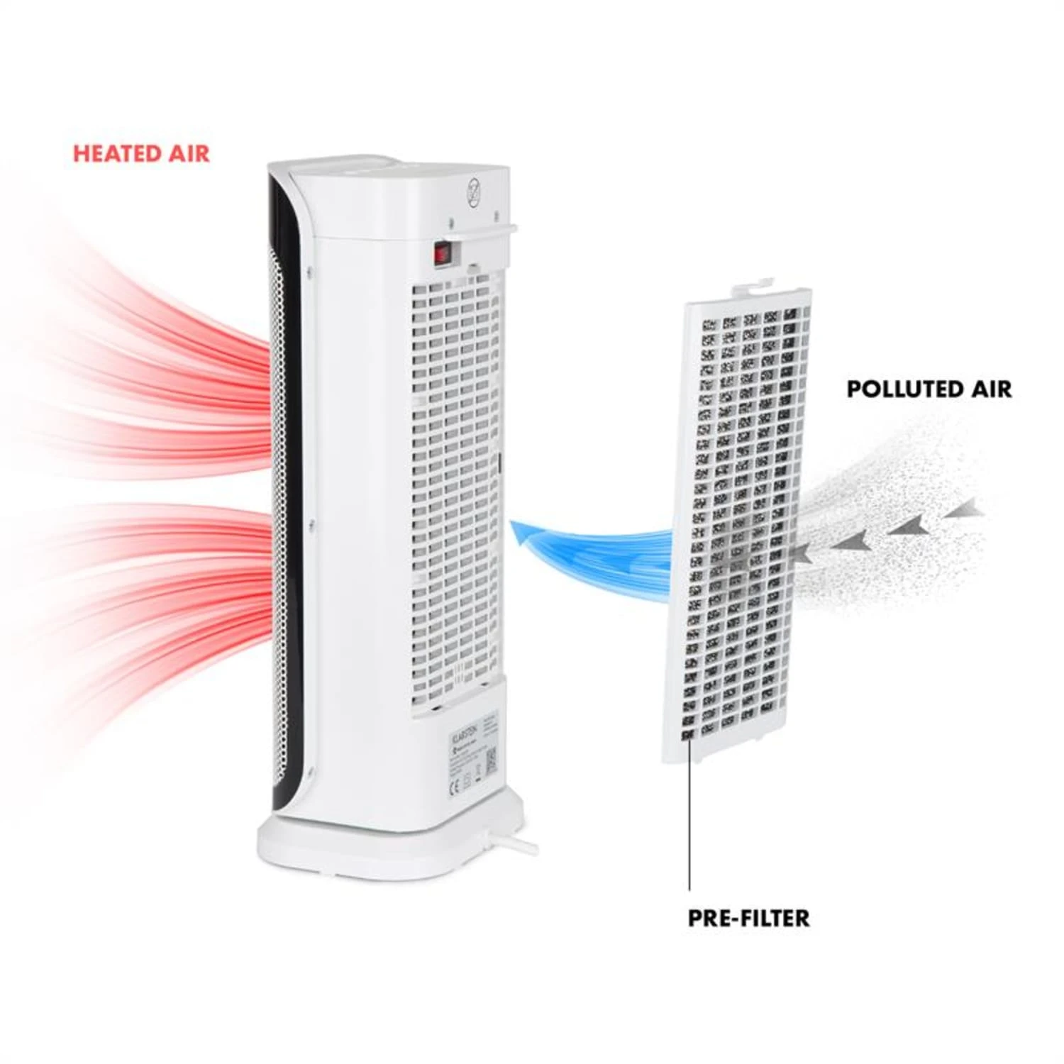 Chaval Heizturm 2.000 W Thermostat Timer Fernbedienung Weiß – Bild 4