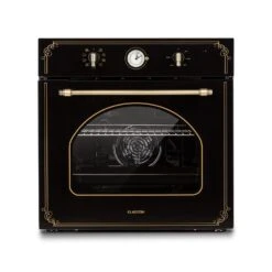 Victoria Einbaubackofen Retro-Design 9 Funktionen 50-250°C Schwarz