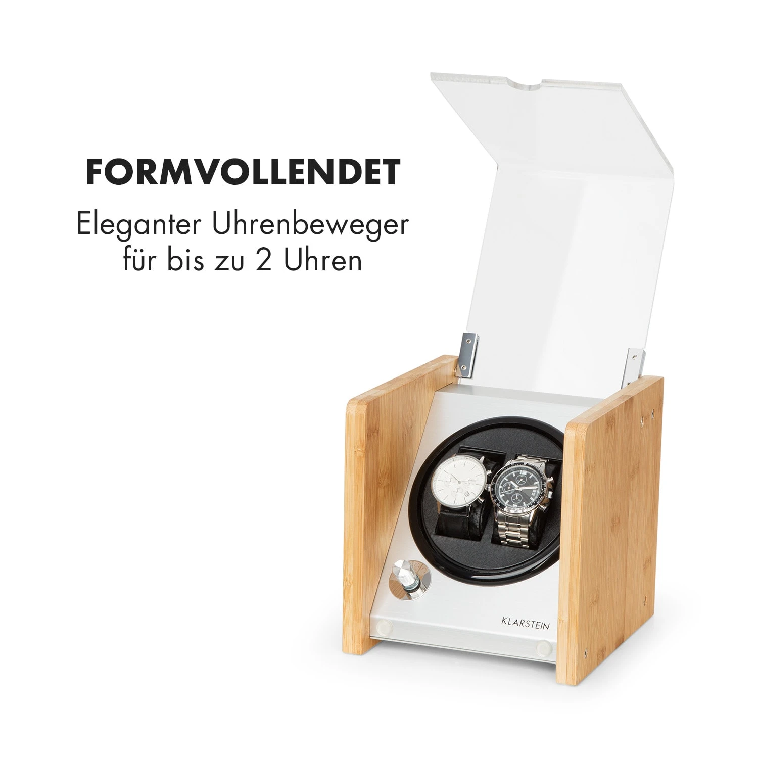 Hanoi 2 Uhrenbeweger, 2 Uhren, 3 Geschwindigkeiten, 4 Modi, Bambus – Bild 3