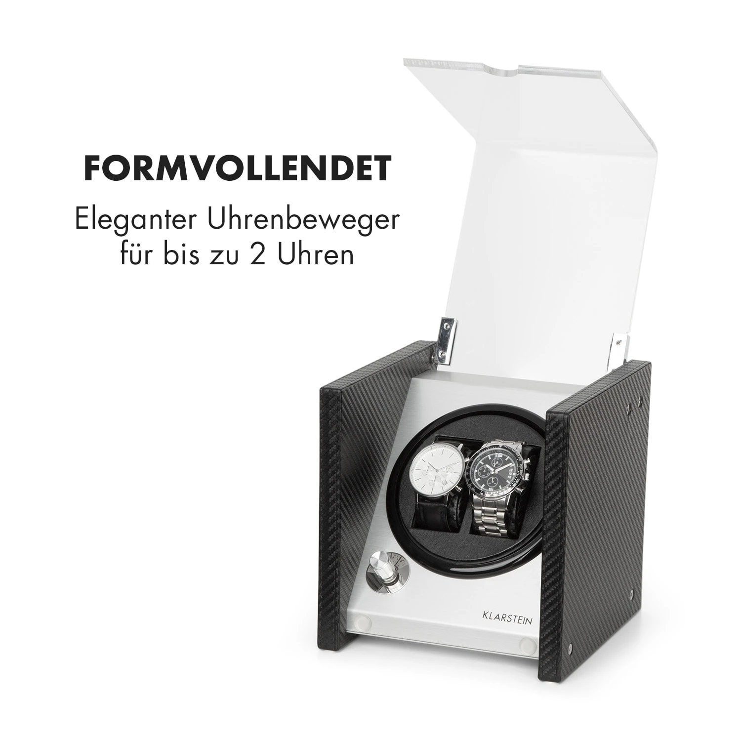 Tokyo 2 Uhrenbeweger, 2 Uhren, 3 Geschwindigkeiten, 4 Modi, Schwarz – Bild 3