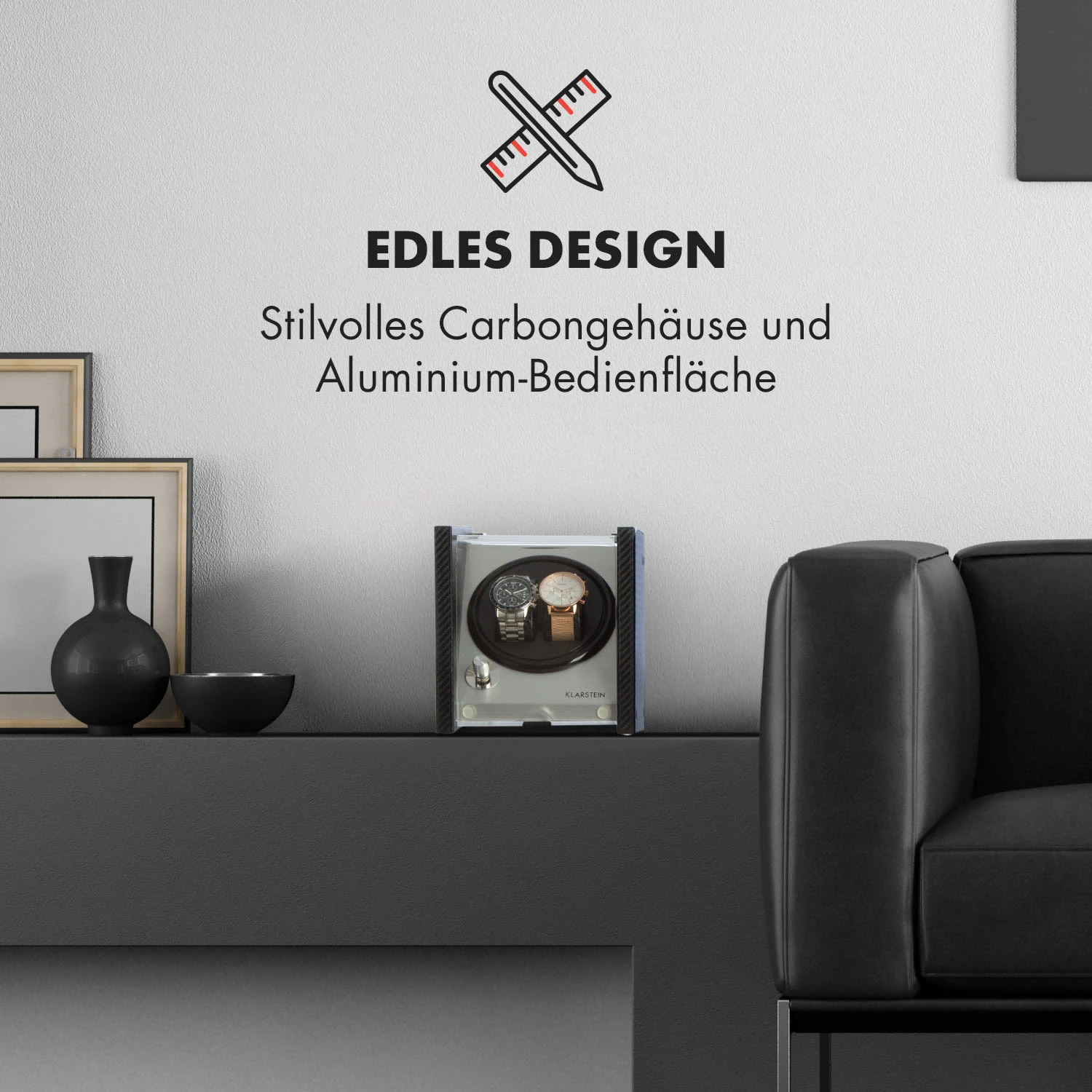 Tokyo 2 Uhrenbeweger, 2 Uhren, 3 Geschwindigkeiten, 4 Modi, Schwarz – Bild 5