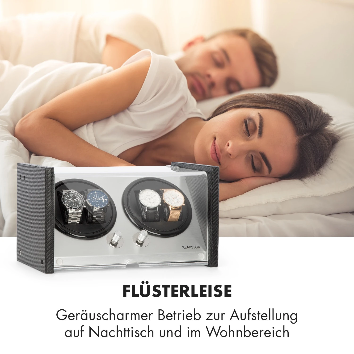 Tokyo 4 Uhrenbeweger, 4 Uhren, 3 Geschwindigkeiten, 4 Modi, Schwarz – Bild 6