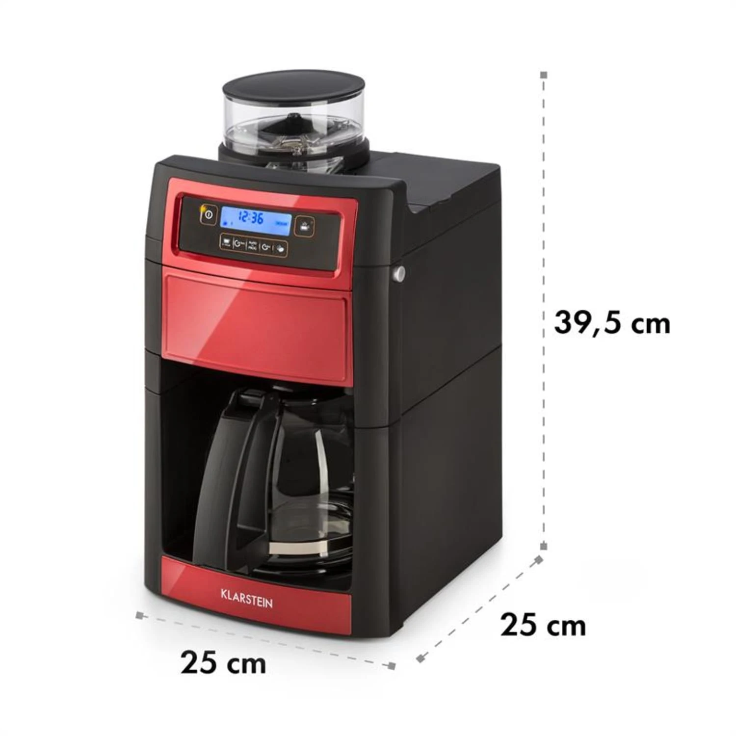 Aromatica II Duo Kaffeemaschine, Integriertes Mahlwerk, 1,25 L, Rot – Bild 11