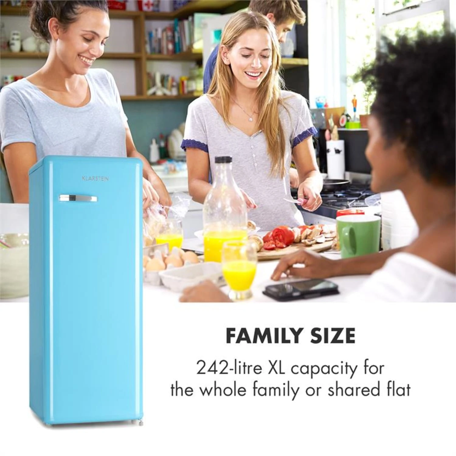 Irene XL Vollraumkühlschrank 240 Liter Retro-Design – Bild 4