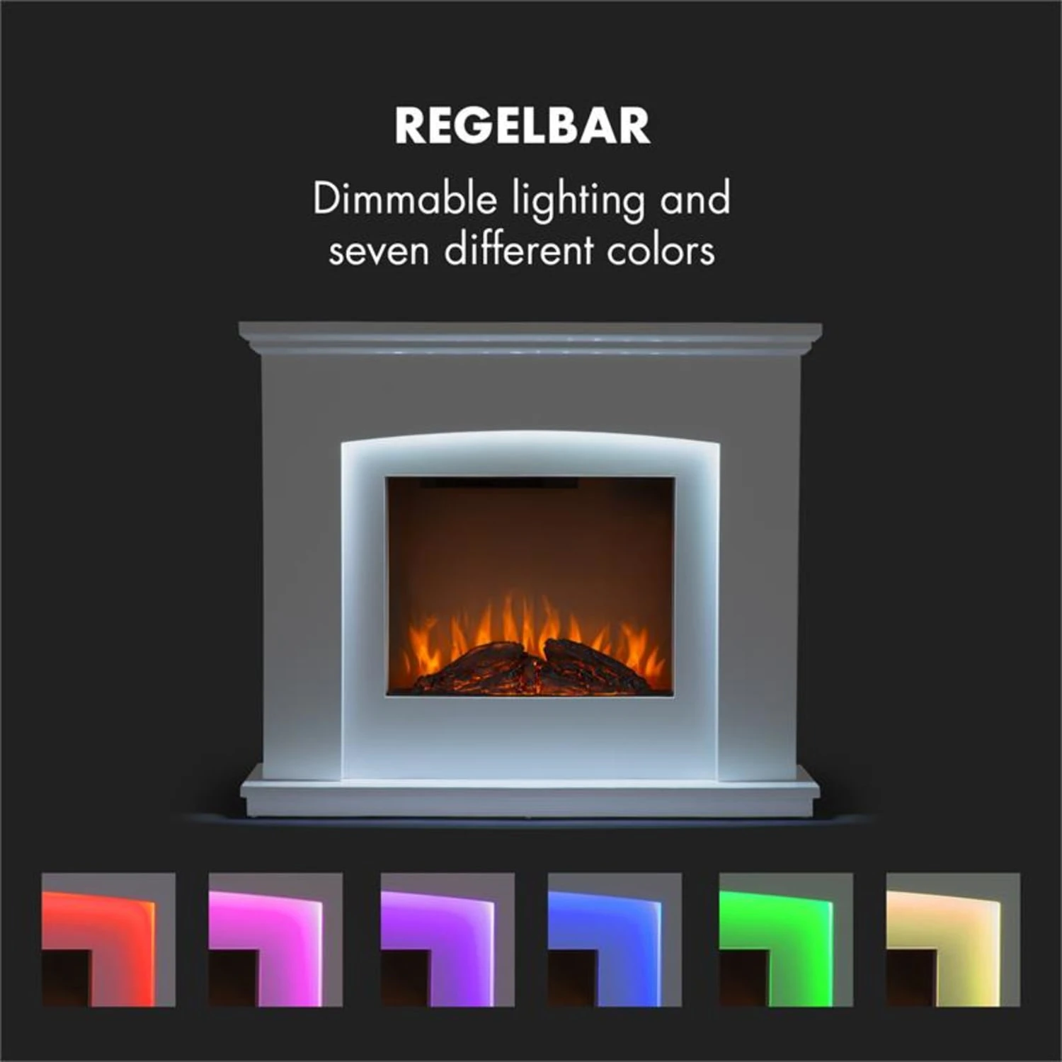 Aosta Light & Fire Elektrischer Kamin 1000/2000W Fernbedienung – Bild 5