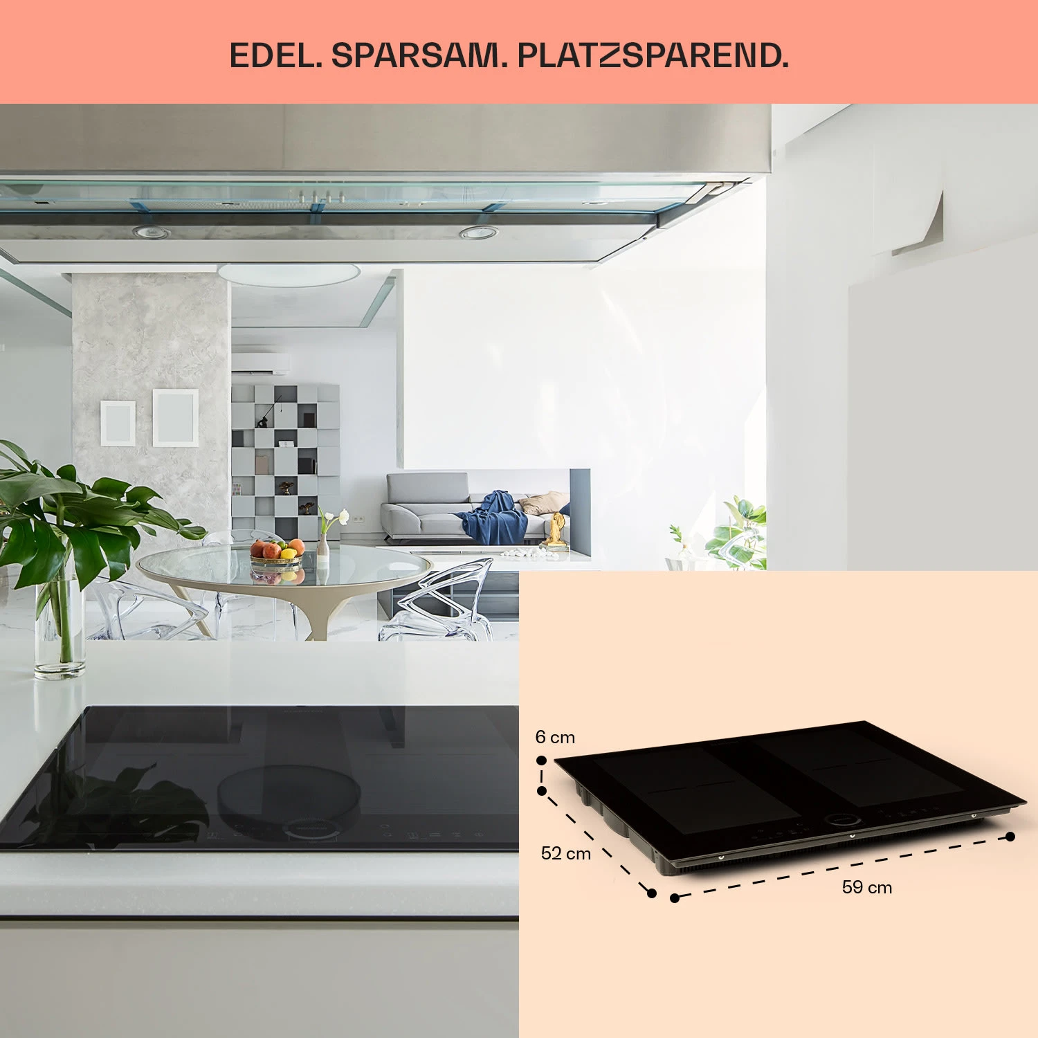 Delicatessa 60 Einbaukochfeld Induktion 4 Zonen 7000W Glaskeramik – Bild 6