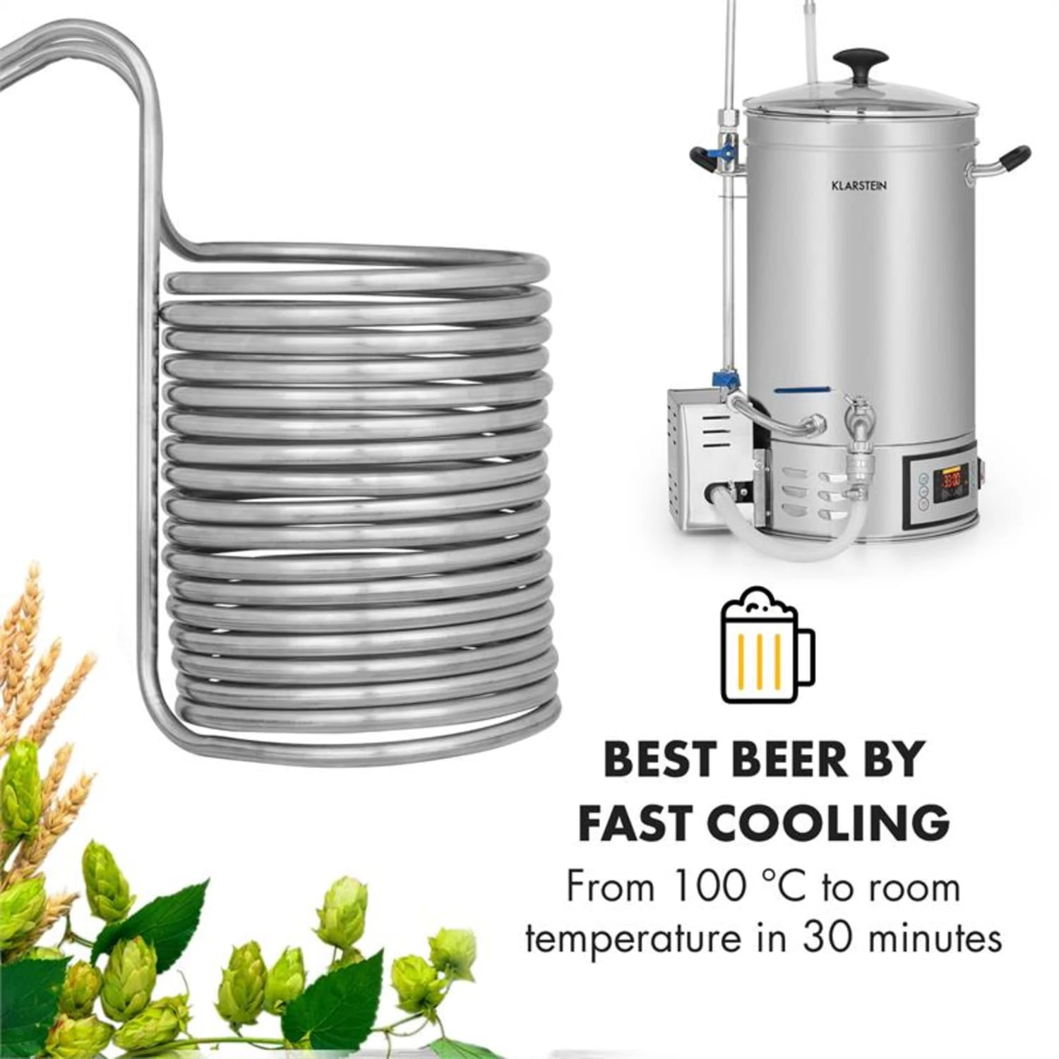 Chiller 12 Eintauchkühler Ø21,5 Cm 18 Schleifen 304 Edelstahl – Bild 2