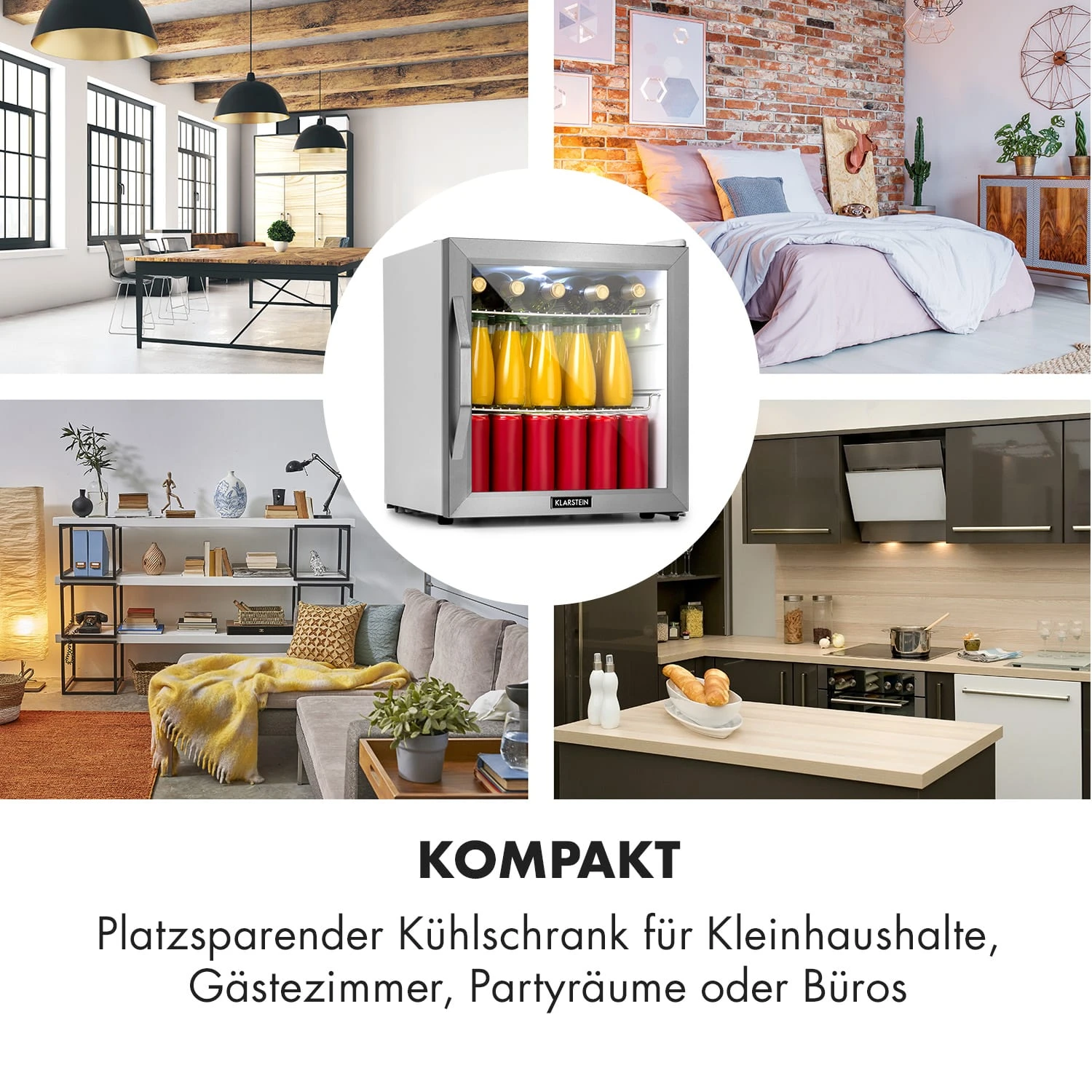 Beersafe L Crystal White Kühlschrank 47 Ltr 2 Böden Glastür Edelstahl – Bild 2