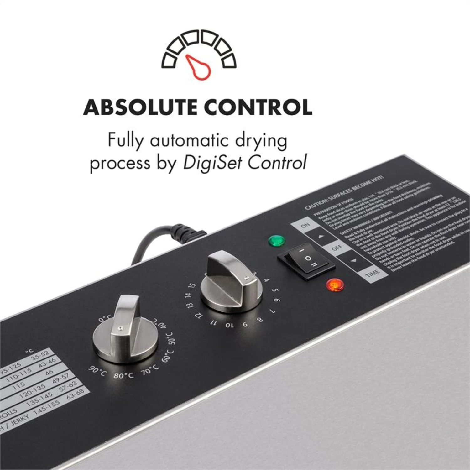 Master Jerky 16 Dörrautomat 1500W 40-90 °C 15h-Timer Edelstahl – Bild 2