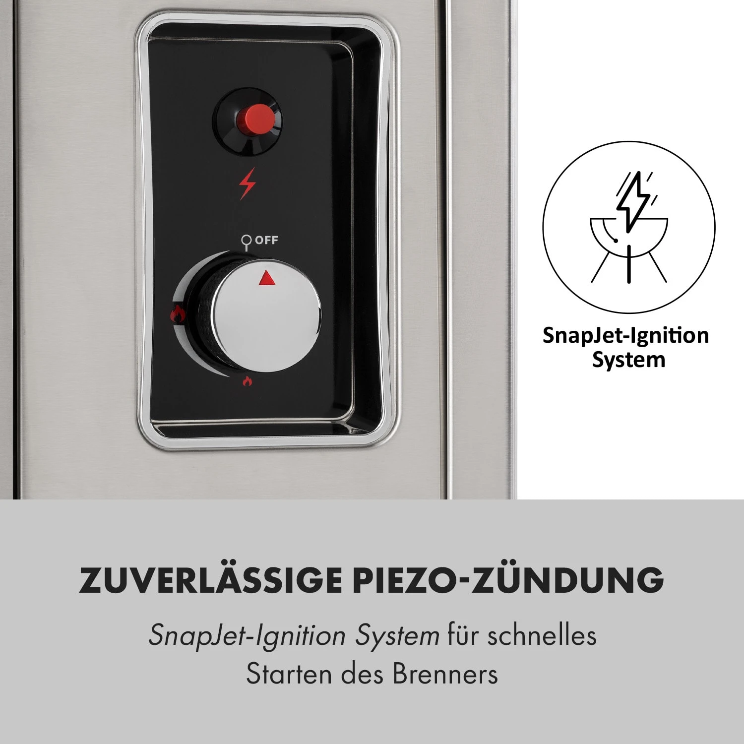 Crossfire Vertikaler Gasgrill 800°C Infrarot-Brenner 12.000 BTU Silber – Bild 6