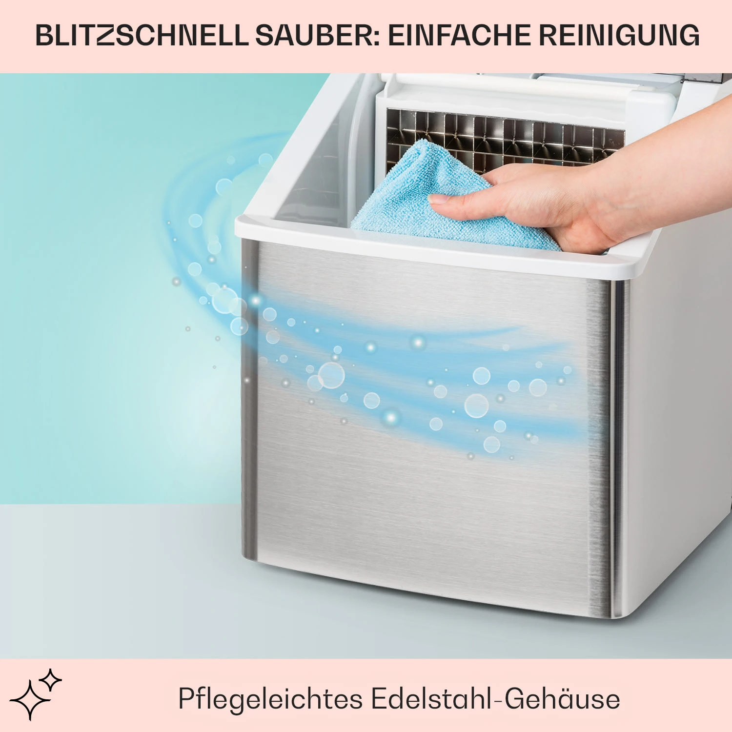 Clearcube Eiswürfelmaschine Klareis 13kg/24h Edelstahl Schwarz – Bild 5