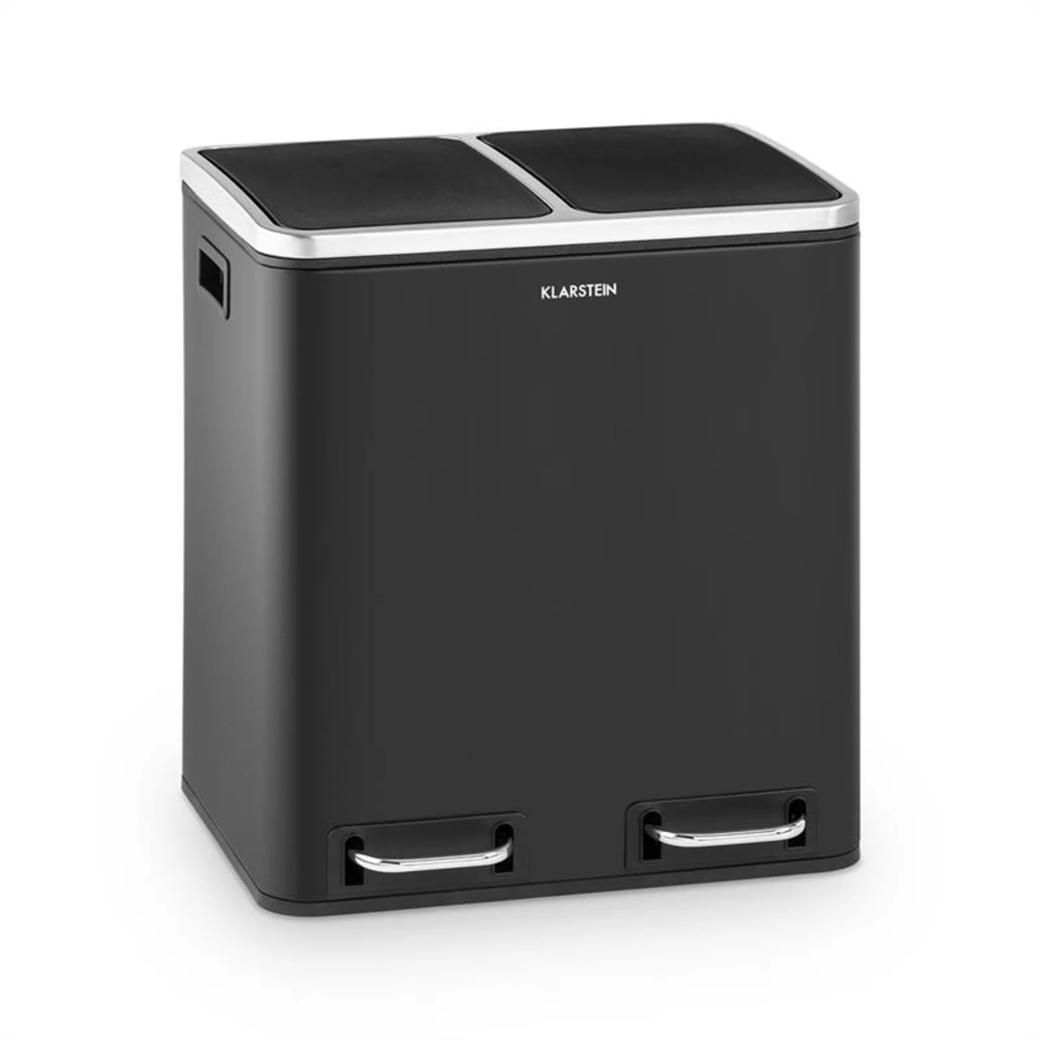 Trash Gordon Treteimer 30L / 2x15L Geräuschlos PP Edelstahl Schwarz