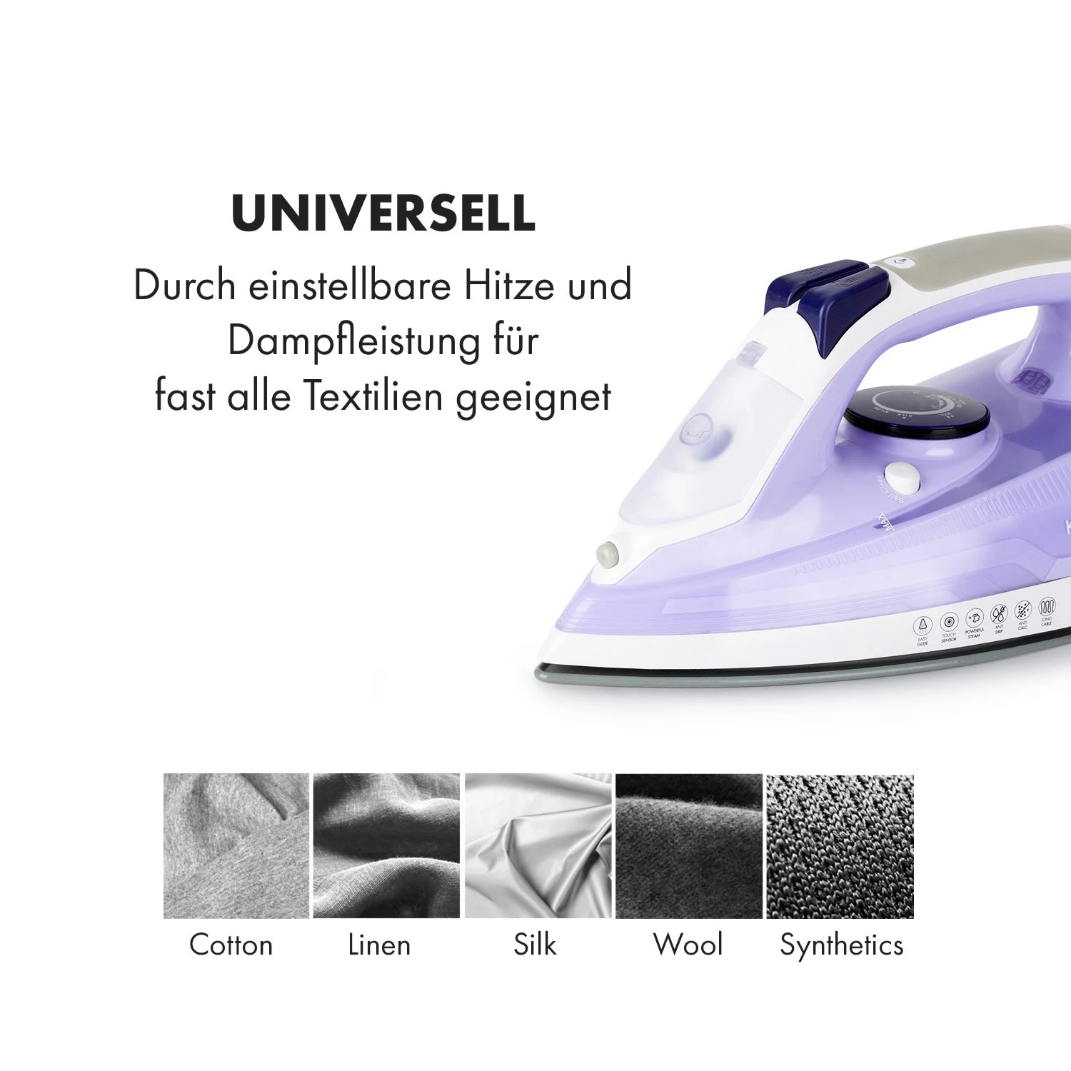 Steam Bro Dampfbügeleisen 2200W 300ml EasyGlide TouchSensor AntiCalc – Bild 7