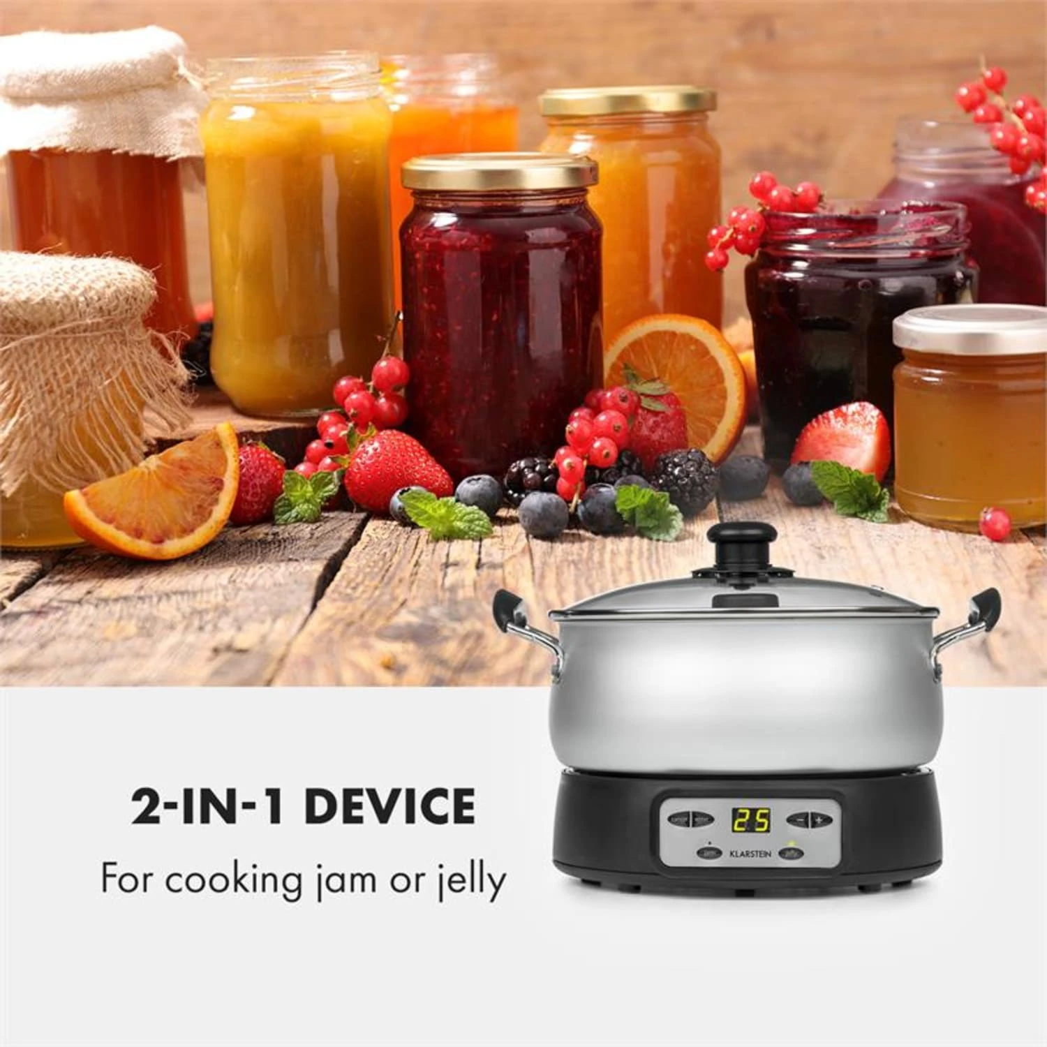 Jam Session Marmeladen- Und Geleekocher 1000W 2 Automatikprogramme – Bild 3
