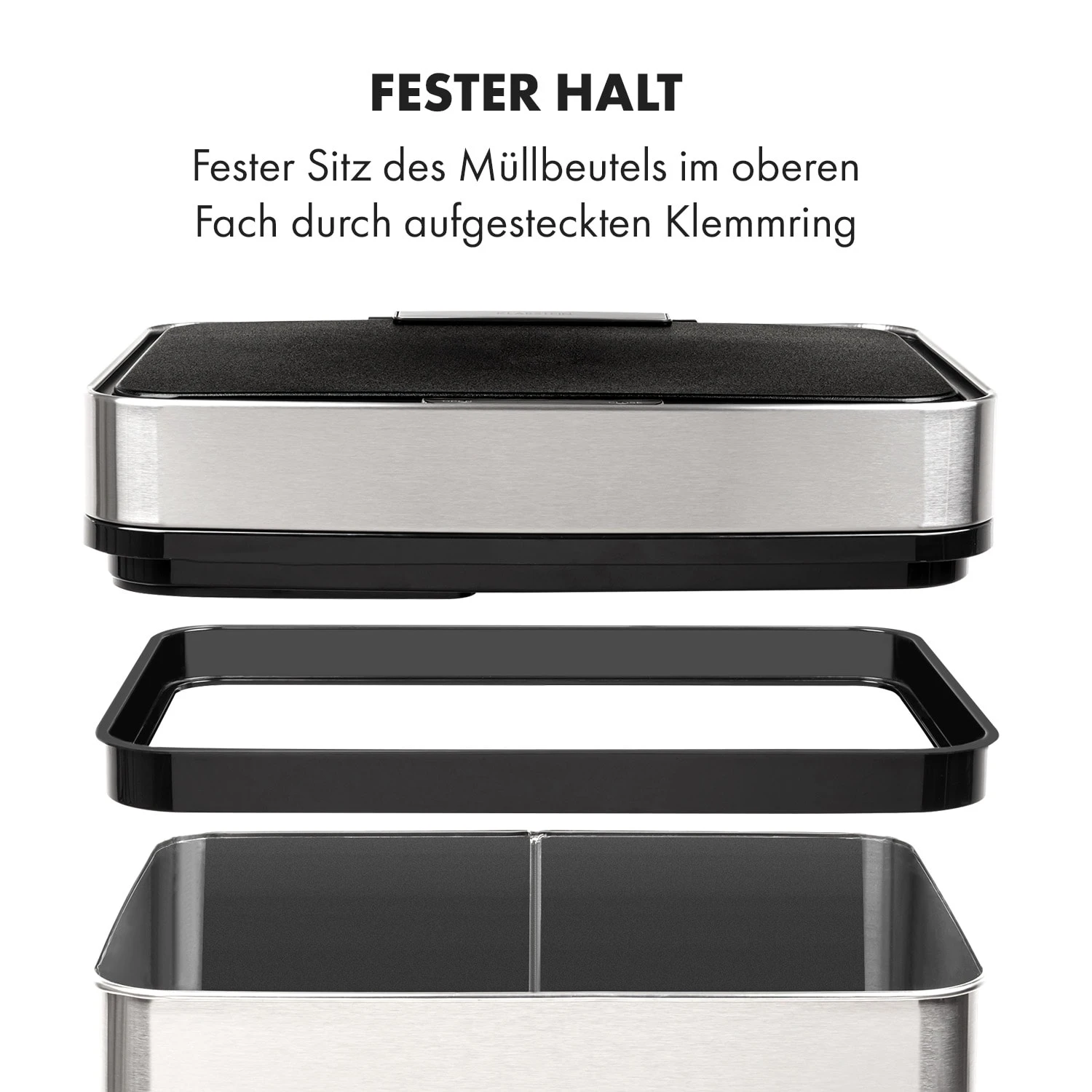 Touchless Müllsammler Sensor 72L 4 Behälter ABS PP Edelstahl Gebürstet – Bild 10