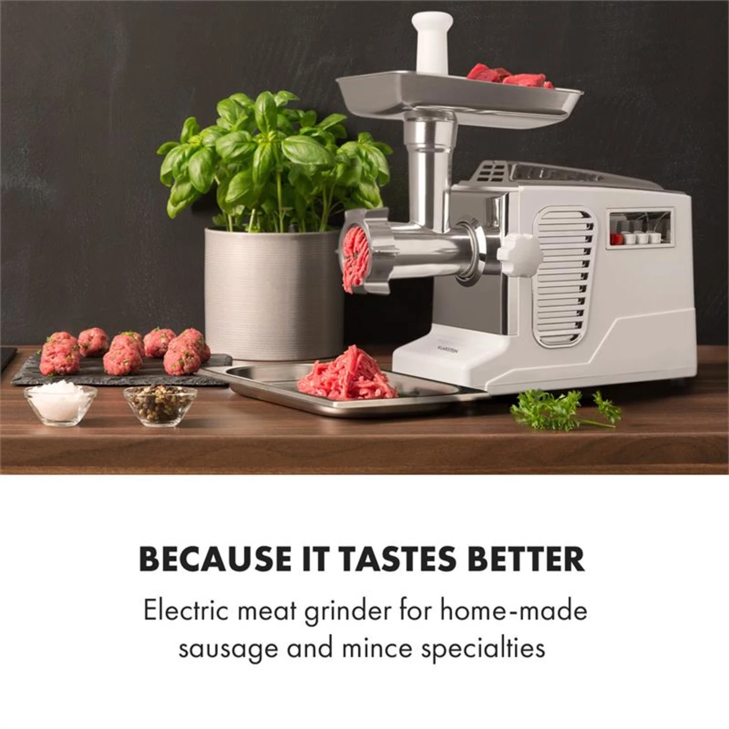 Kraftprotz Elektrischer Fleischwolf 700 W Kupfermotor Edelstahl – Bild 2