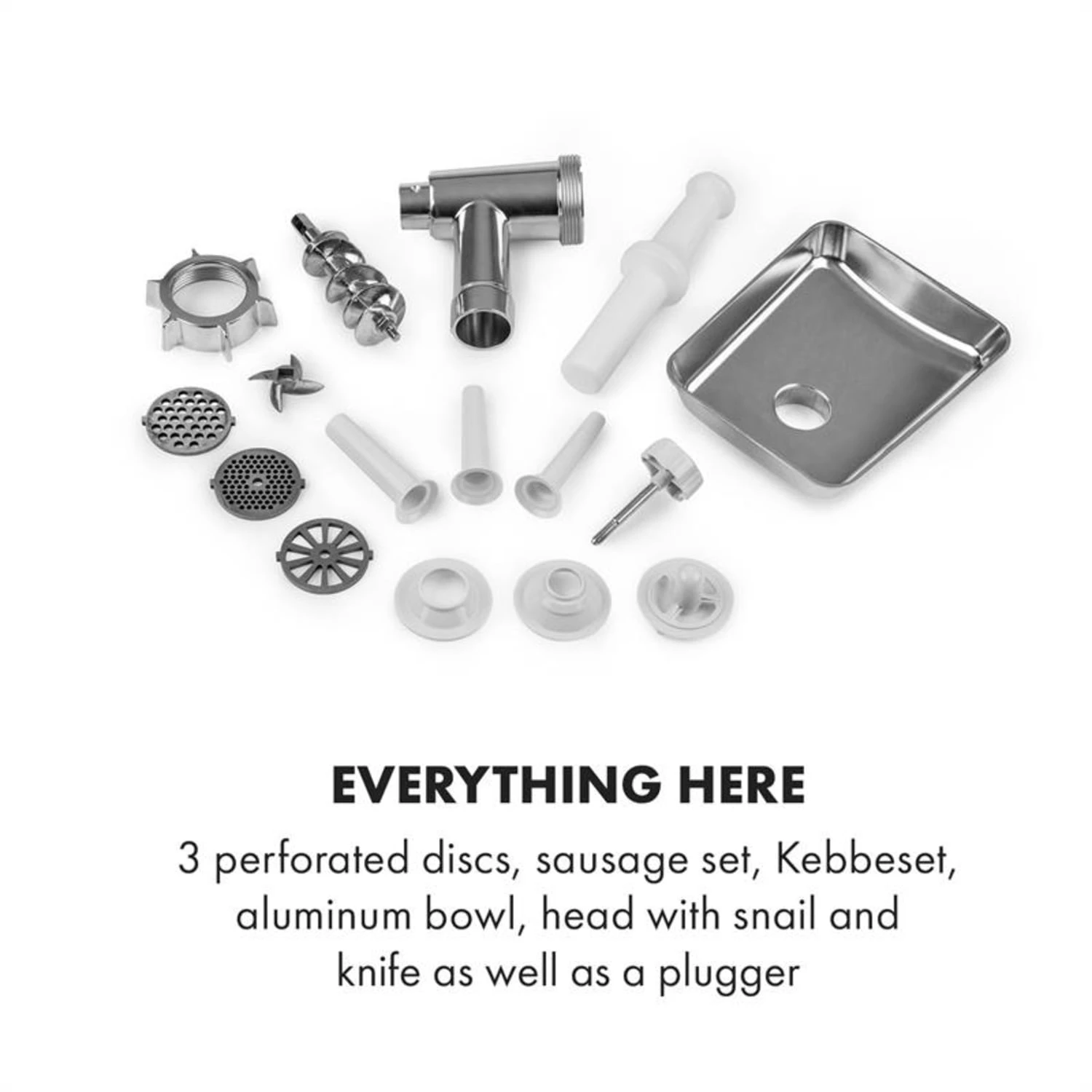 Kraftprotz Elektrischer Fleischwolf 700 W Kupfermotor Edelstahl – Bild 6