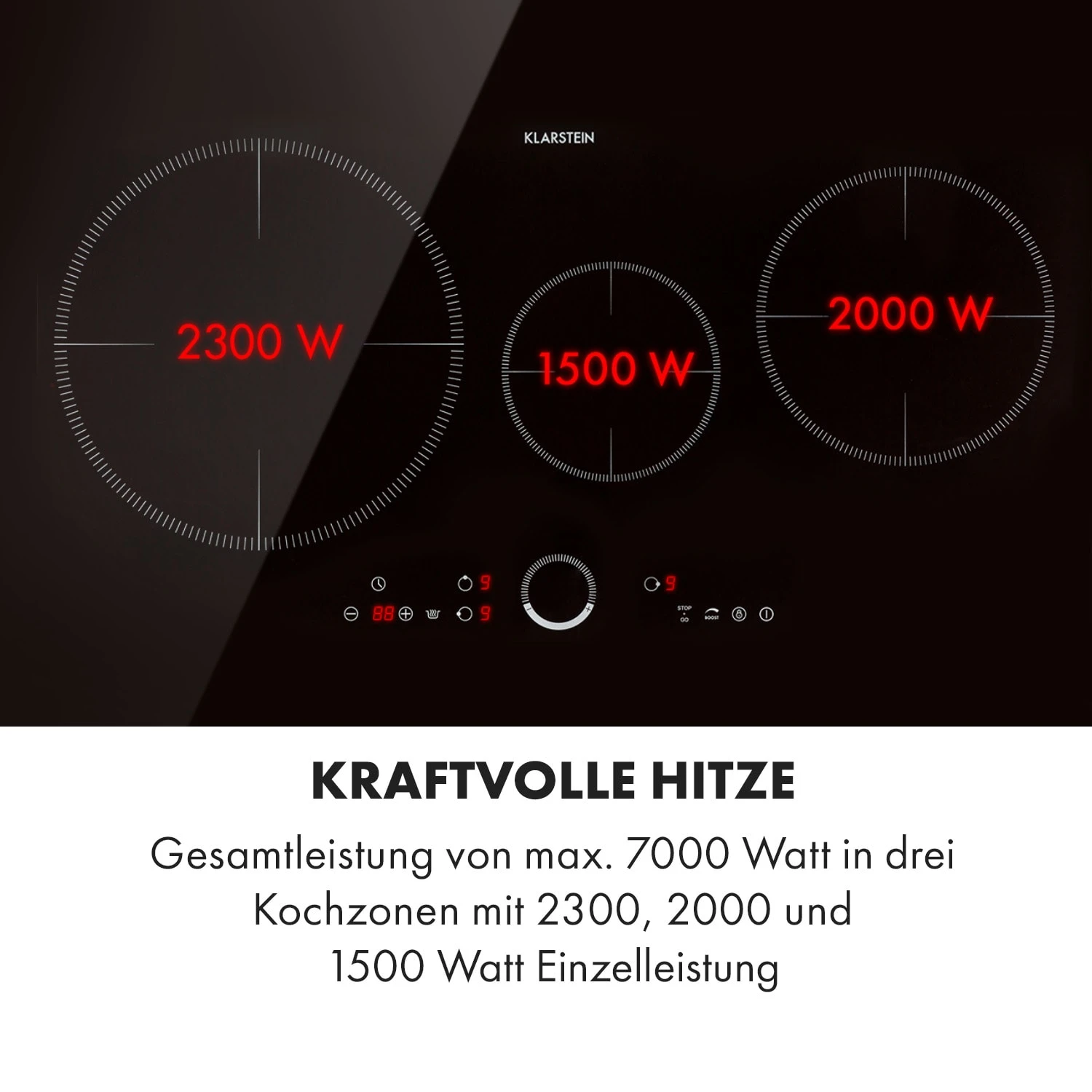 Delicatessa 80 Einbaukochfeld Induktion 3 Zonen 7400W Glaskeramik – Bild 4