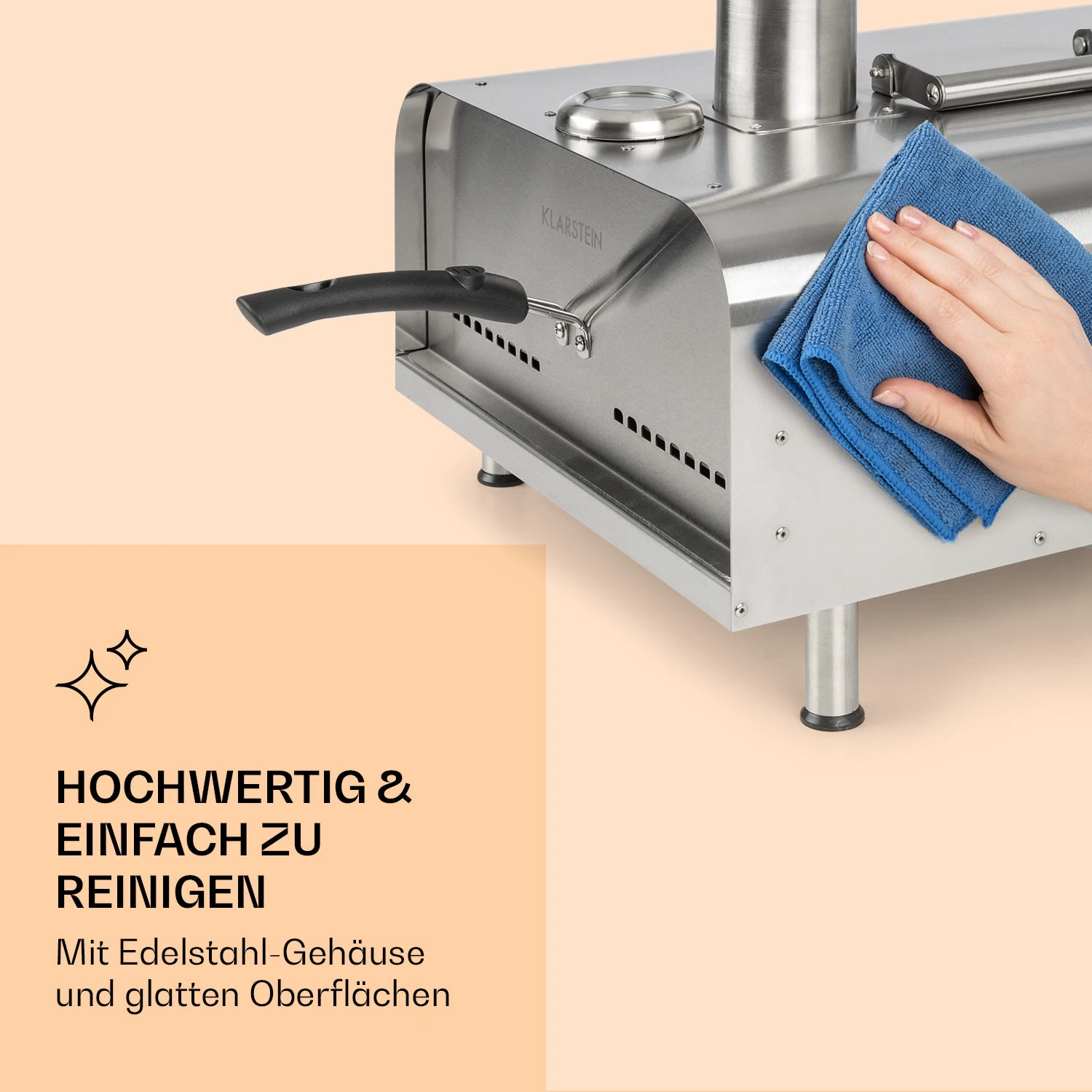 Diavolo Pizza-Pelletofen Inkl. Pizzastein Thermometer Edelstahl – Bild 5