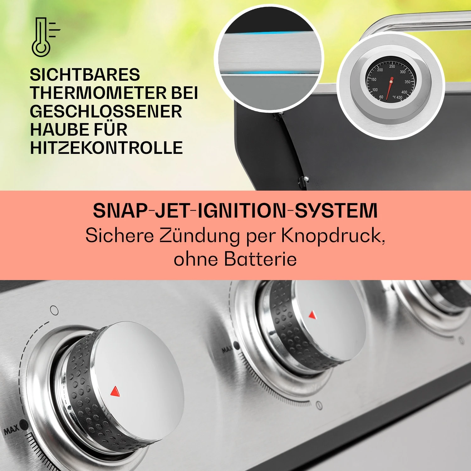 Tomahawk Gasgrill 5x3,6 KW + 2,7 KW Brenner 80x43,5 Cm Grill Edelstahl – Bild 4