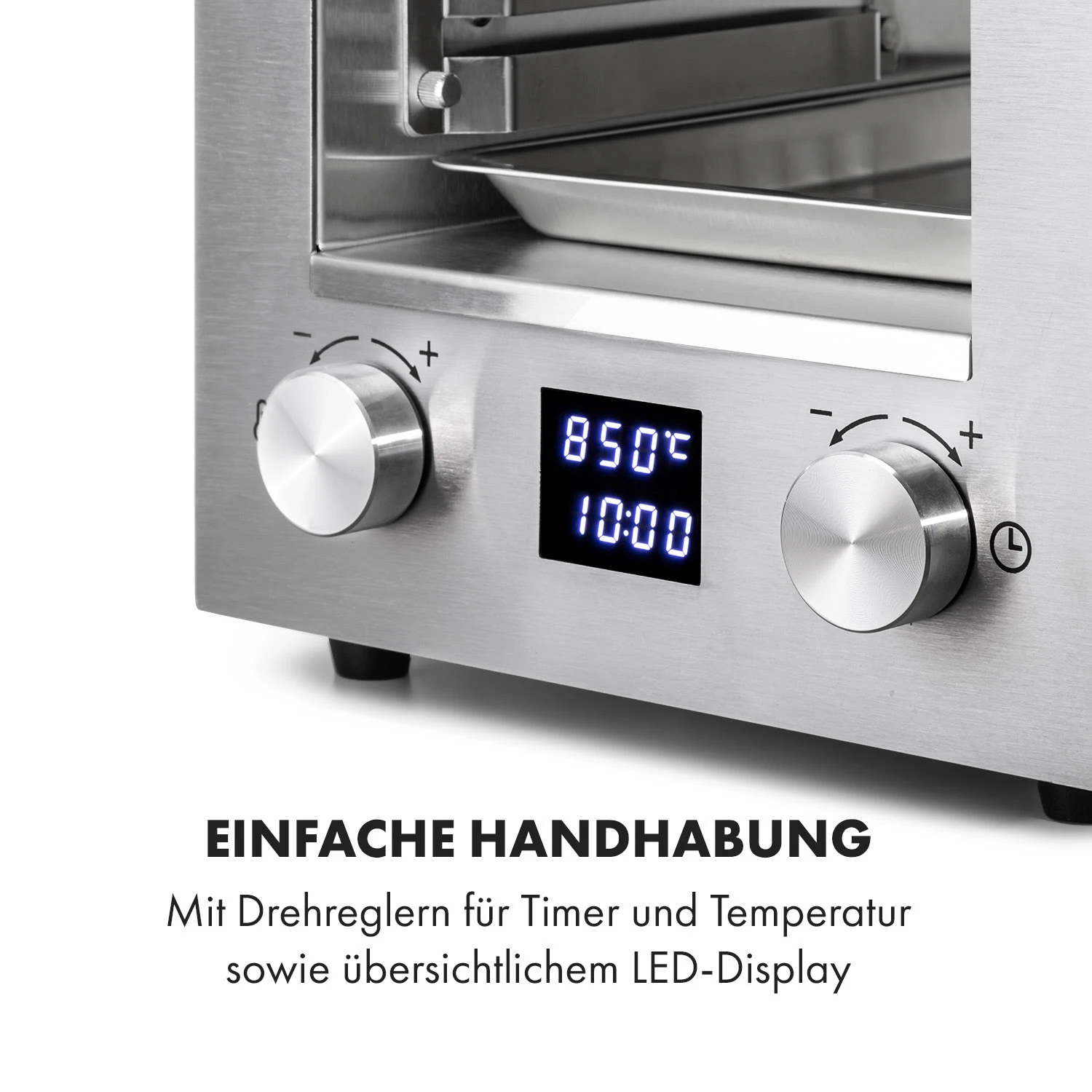 Hannibal Hochtemperaturgrill Indoor 2.200W 850°C Edelstahl Silber – Bild 5