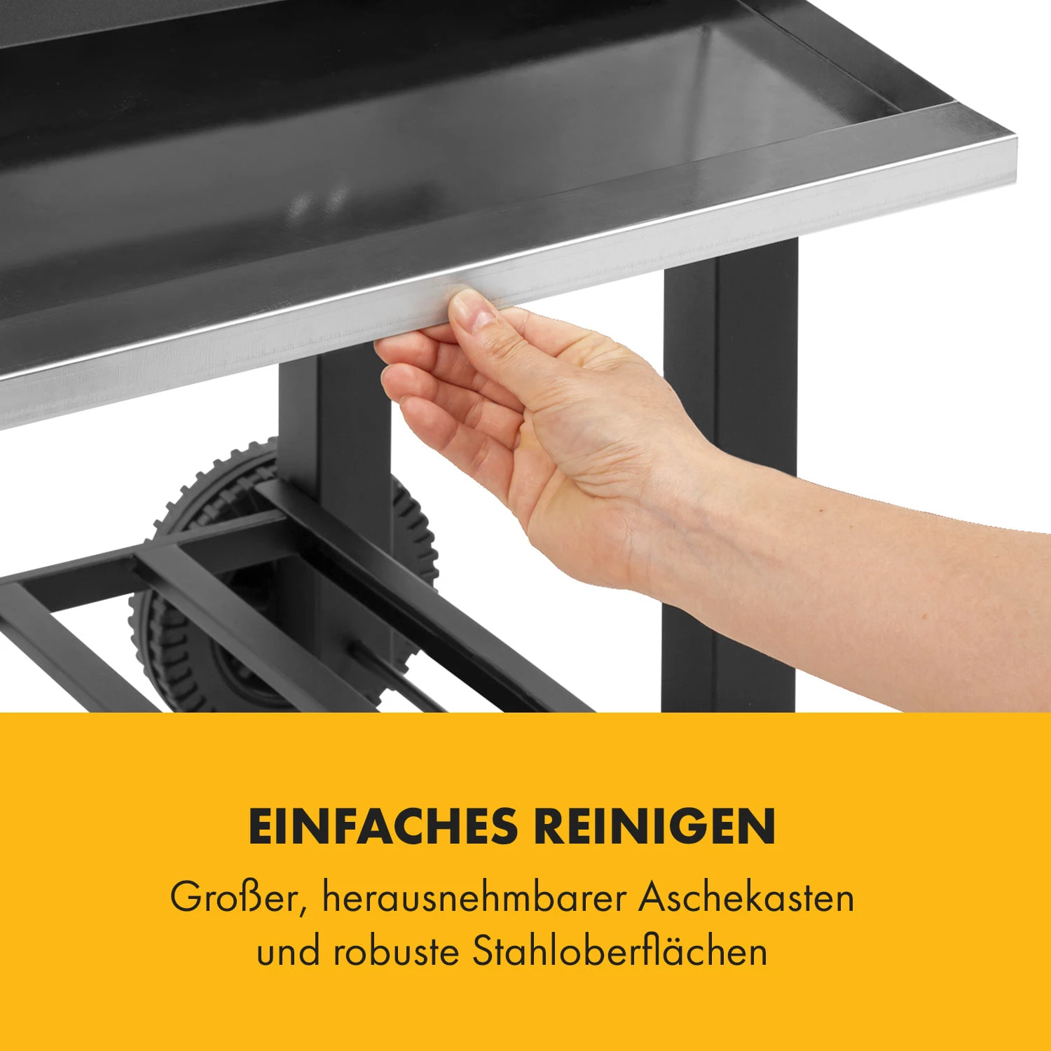 Meat Machine Holzkohlegrill BBQ 45x32,5cm Thermometer Bodenrollen – Bild 8