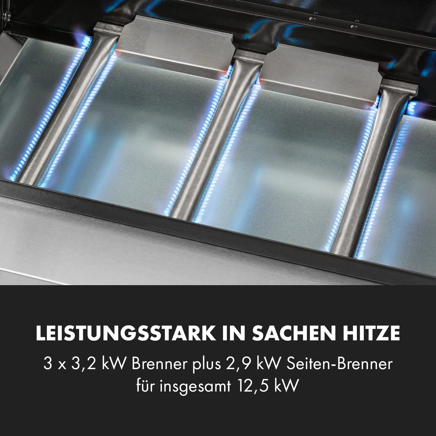 Valkyrie Gasgrill 3x3,2 + 2,9 KW Sichtfenster 54x42 Cm Grill Edelstahl – Bild 5