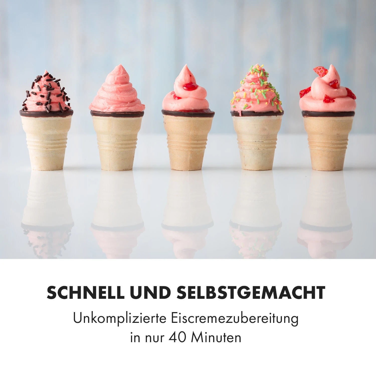 Sweet Sundae Eiscrememaschine Kompressor 1,5l Edelstahl Schwarz – Bild 2