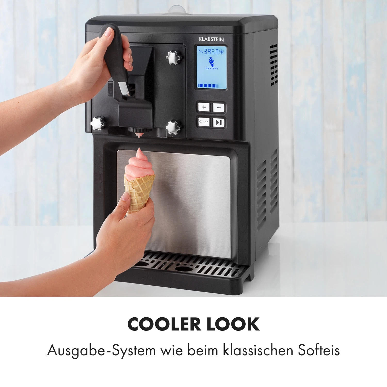 Sweet Sundae Eiscrememaschine Kompressor 1,5l Edelstahl Schwarz – Bild 3