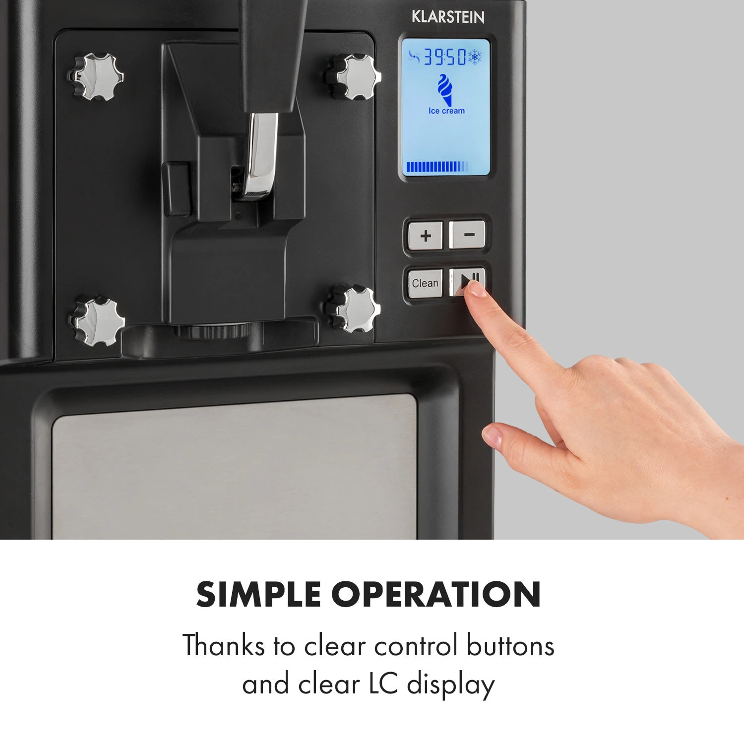 Sweet Sundae Eiscrememaschine Kompressor 1,5l Edelstahl Schwarz – Bild 7