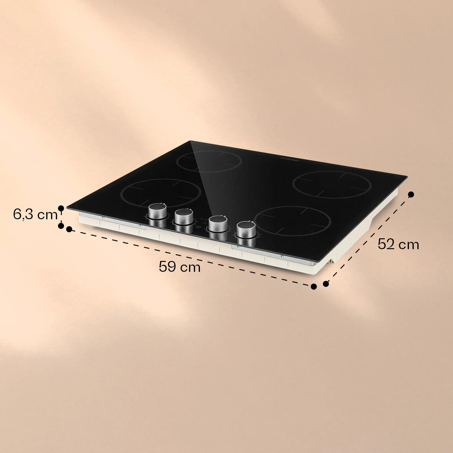 Kochheld 4-Zonen-Induktionskochfeld 6000W Dreh-Regler Glas Schwarz – Bild 9
