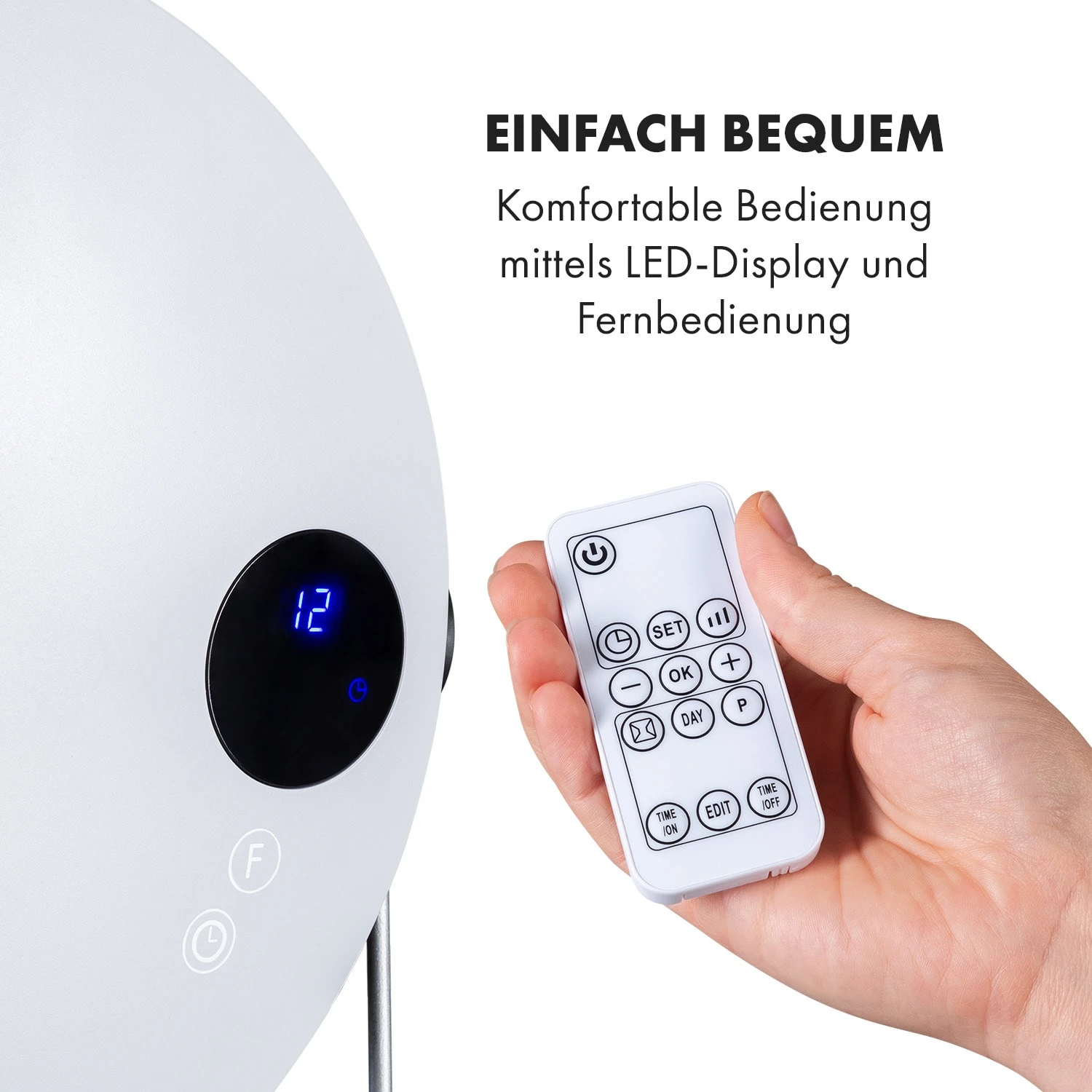 Hot Spot Pebble Heizlüfter 2000W Handtuchtrockner Timer Fernbedienung – Bild 5