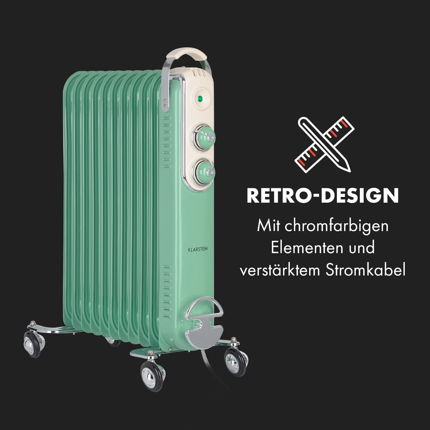 Thermaxx Retroheat Ölradiator 2500W Bodenrollen – Bild 3
