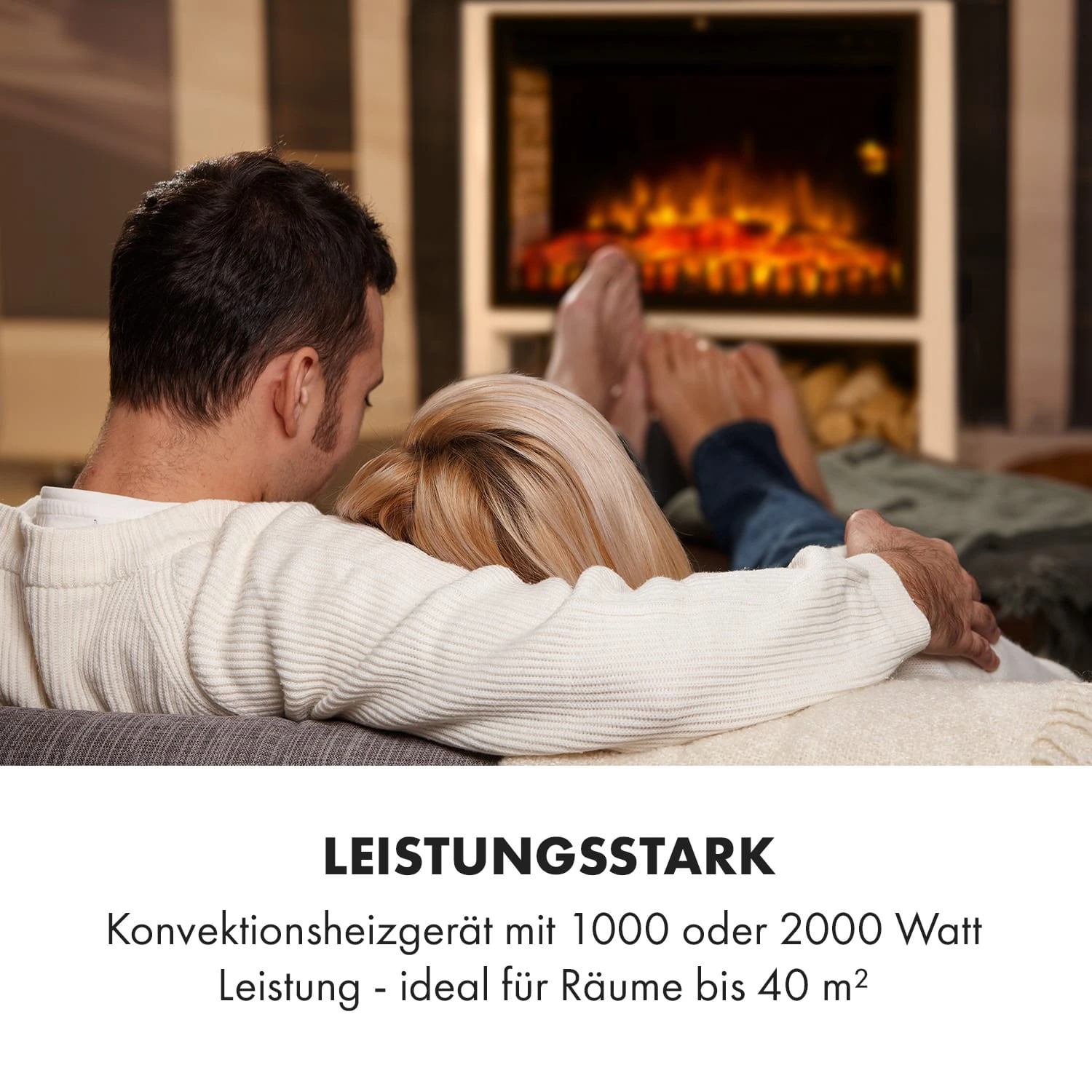 Mauna Loa Elektrokamin 2000 W LED-Flammen Fernbedienung Holzregal – Bild 6