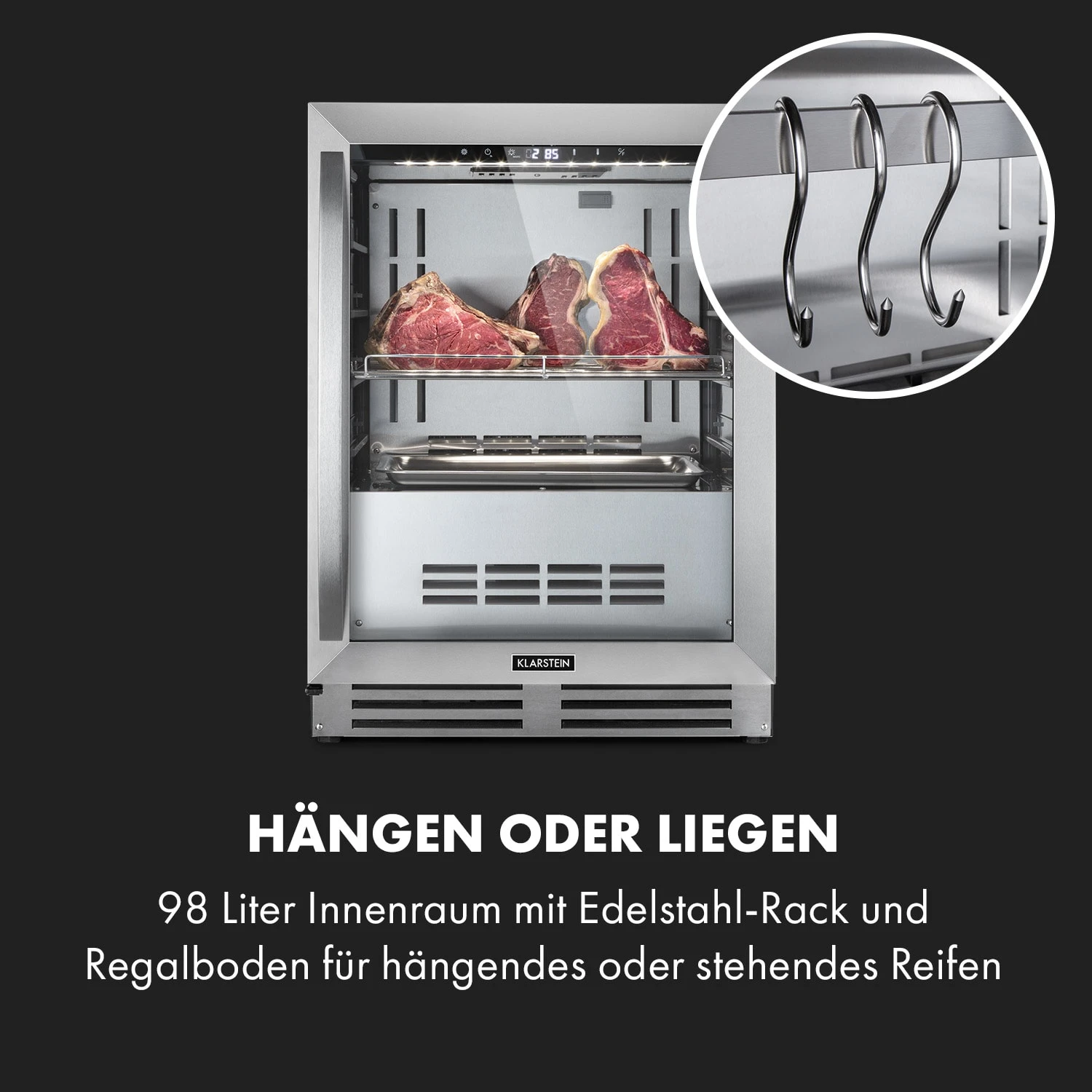 Steakhouse Pro Fleischreifeschrank 98 Ltr 1-25°C Touch Edelstahltür – Bild 5