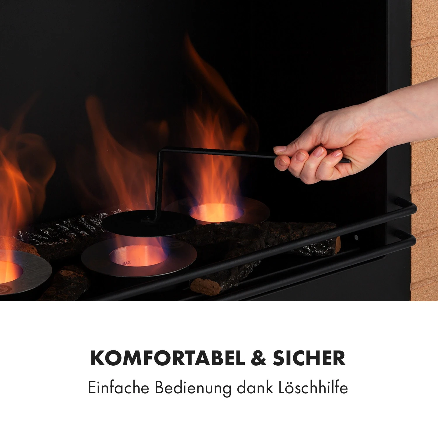 Phantasma Brickline Ethanol-Kamin 3,4 KW Backstein-Optik MDF – Bild 3