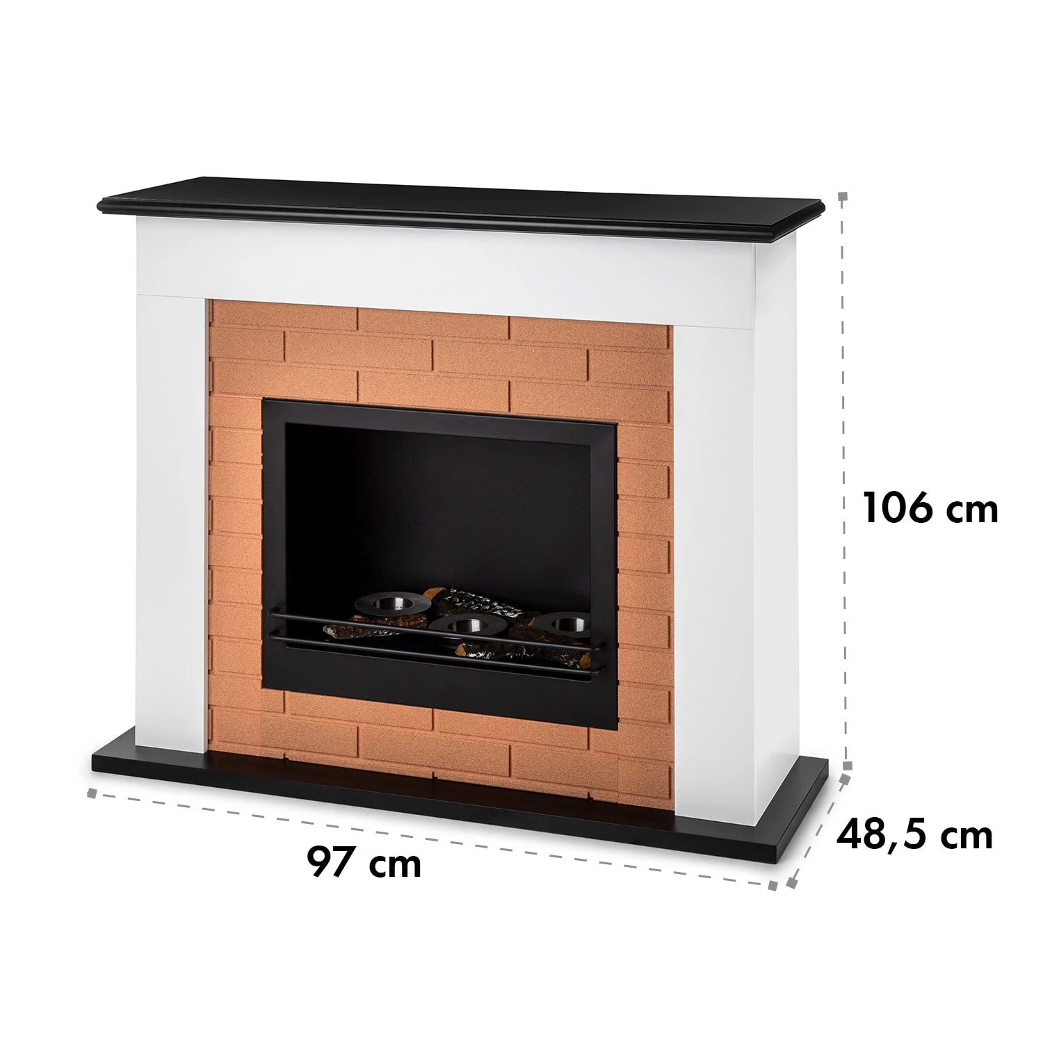 Phantasma Brickline Ethanol-Kamin 3,4 KW Backstein-Optik MDF – Bild 10